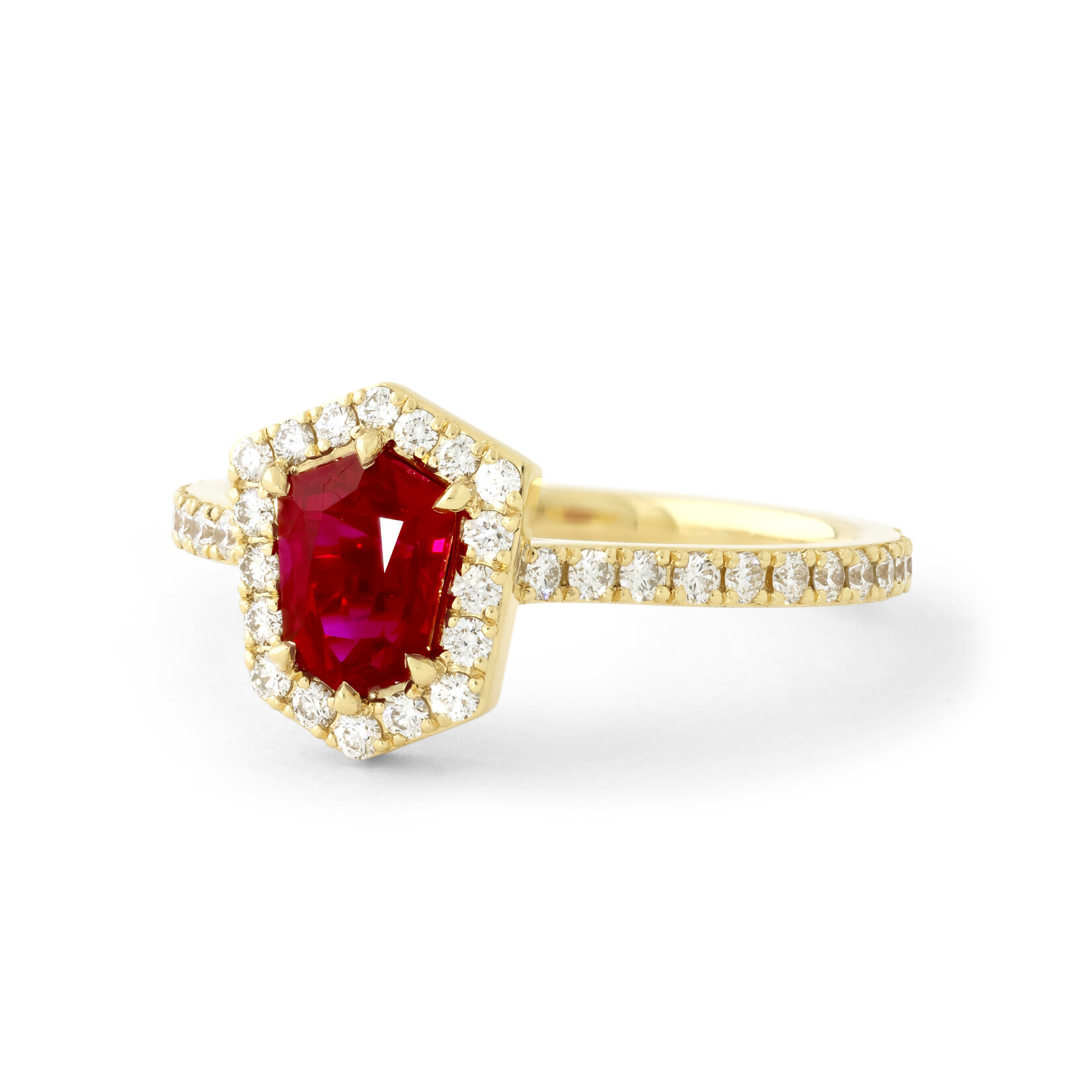 Baxter Moerman Kinsley Ring with Ruby Shield
