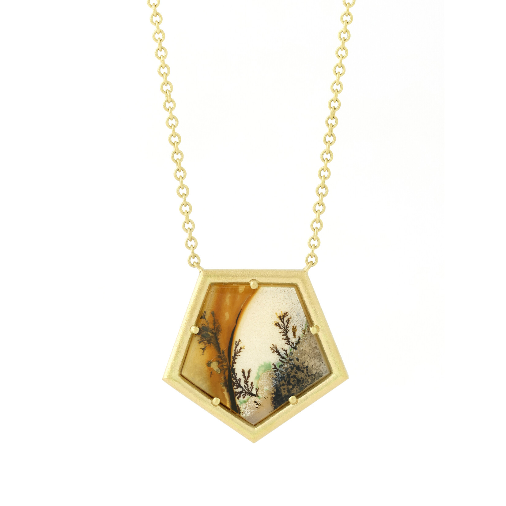 Baxter Moerman Pentagon Dendritic Agate Necklace