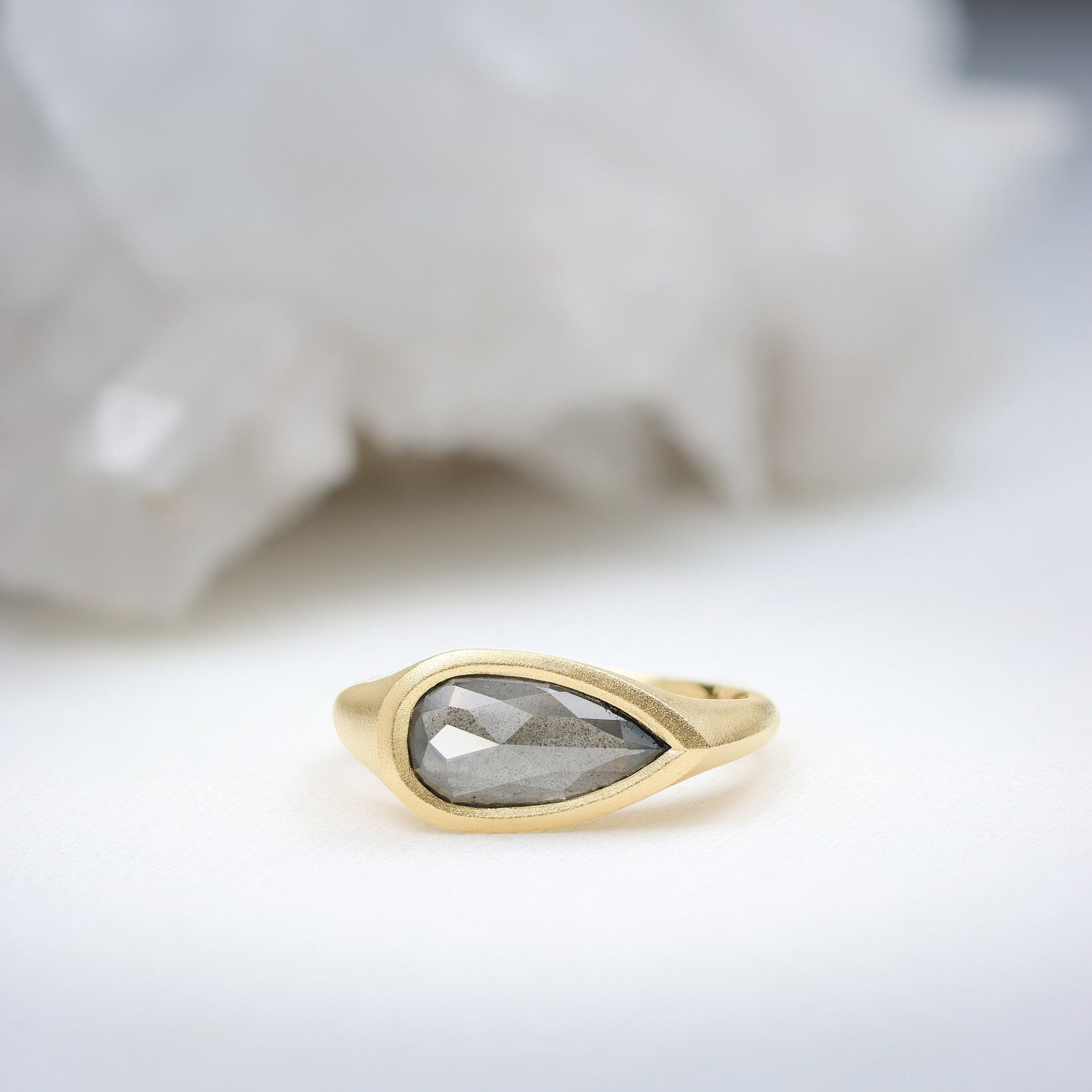 Baxter Moerman Kira Ring with a Rose Cut Grey Diamond