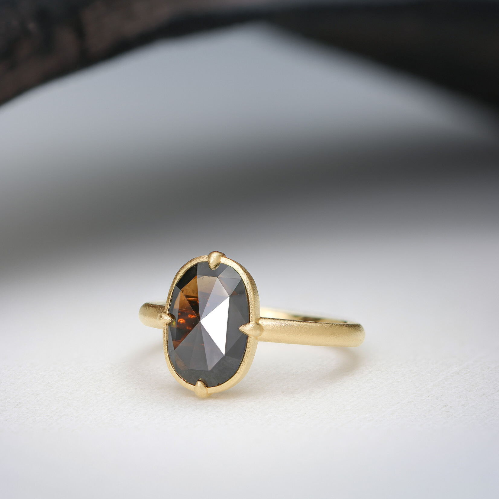 Baxter Moerman Quinn Ring with Cognac Rose Cut Diamond