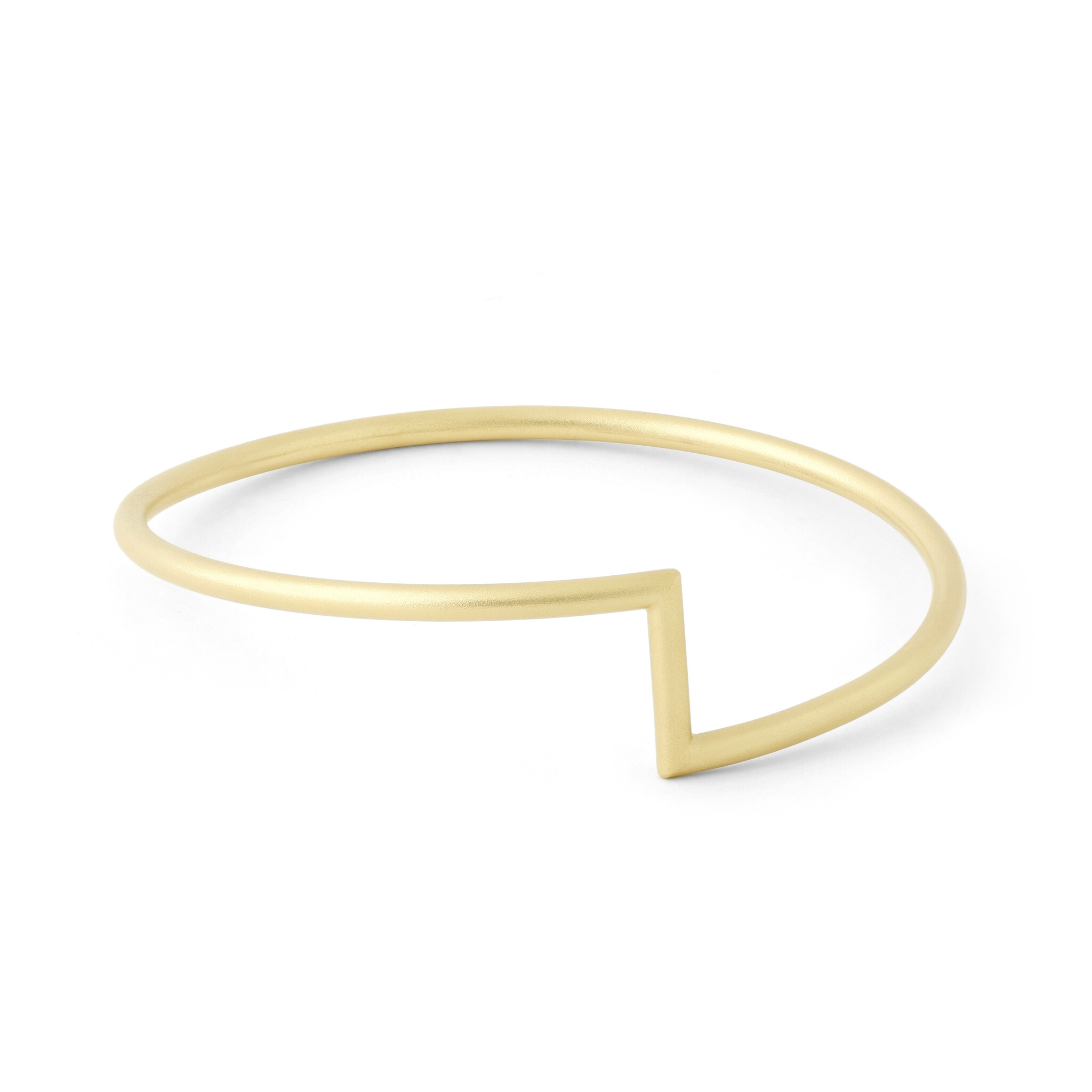 Ziggy Bangle 18K Matte Yellow 3mm wide - Baxter Moerman
