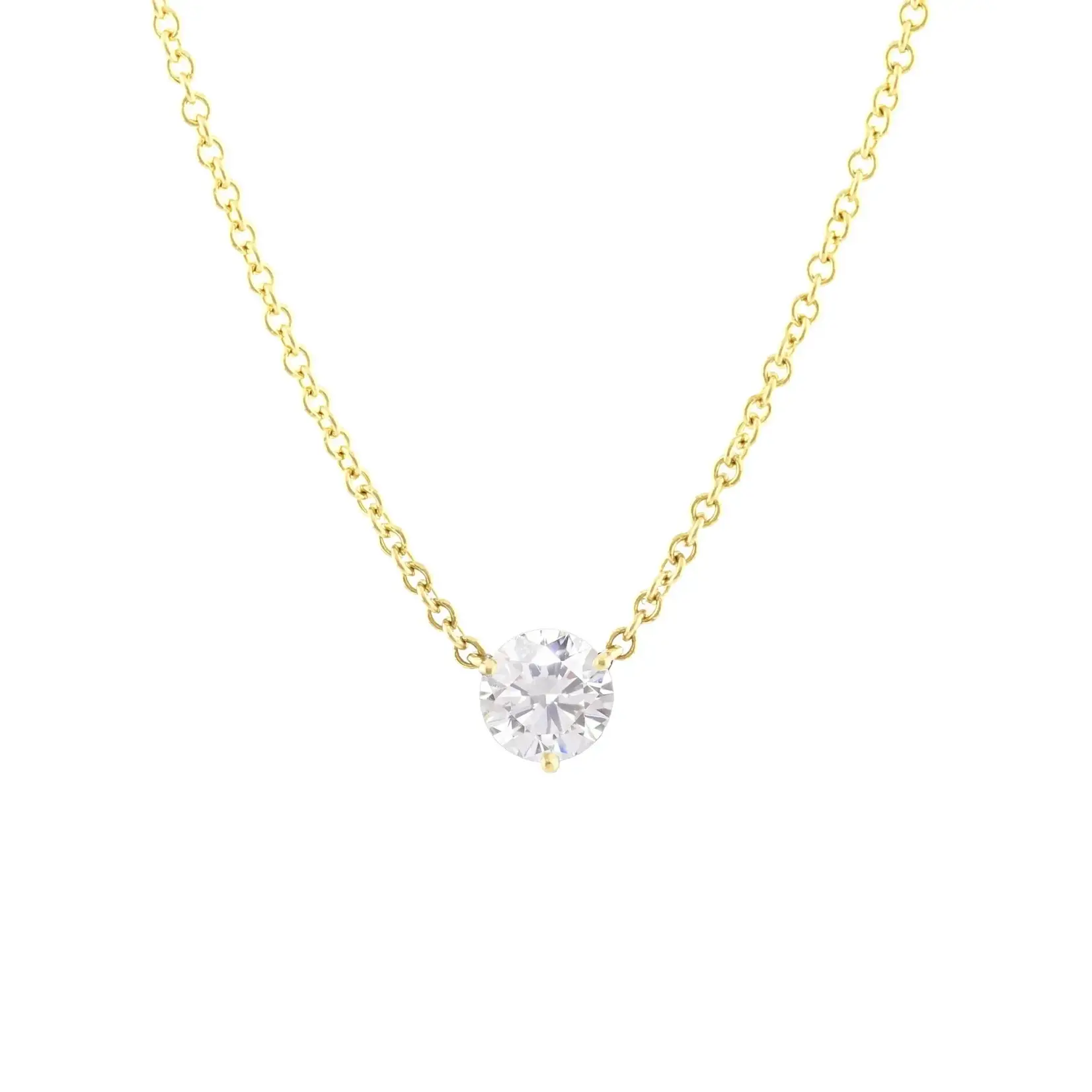 Baxter Moerman Diamond Solitaire Necklace 3/4ct in 18K Yellow Gold