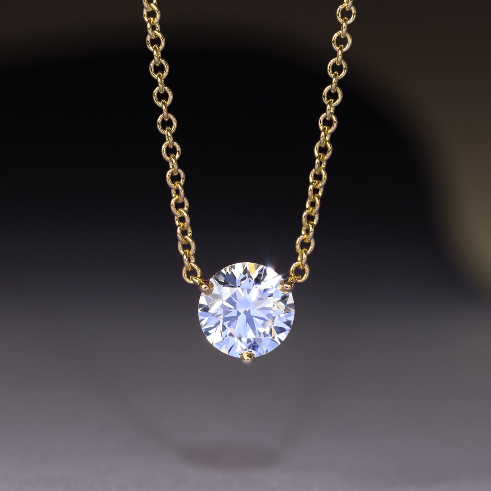 Baxter Moerman Diamond Solitaire Necklace 3/4ct in 18K Yellow Gold