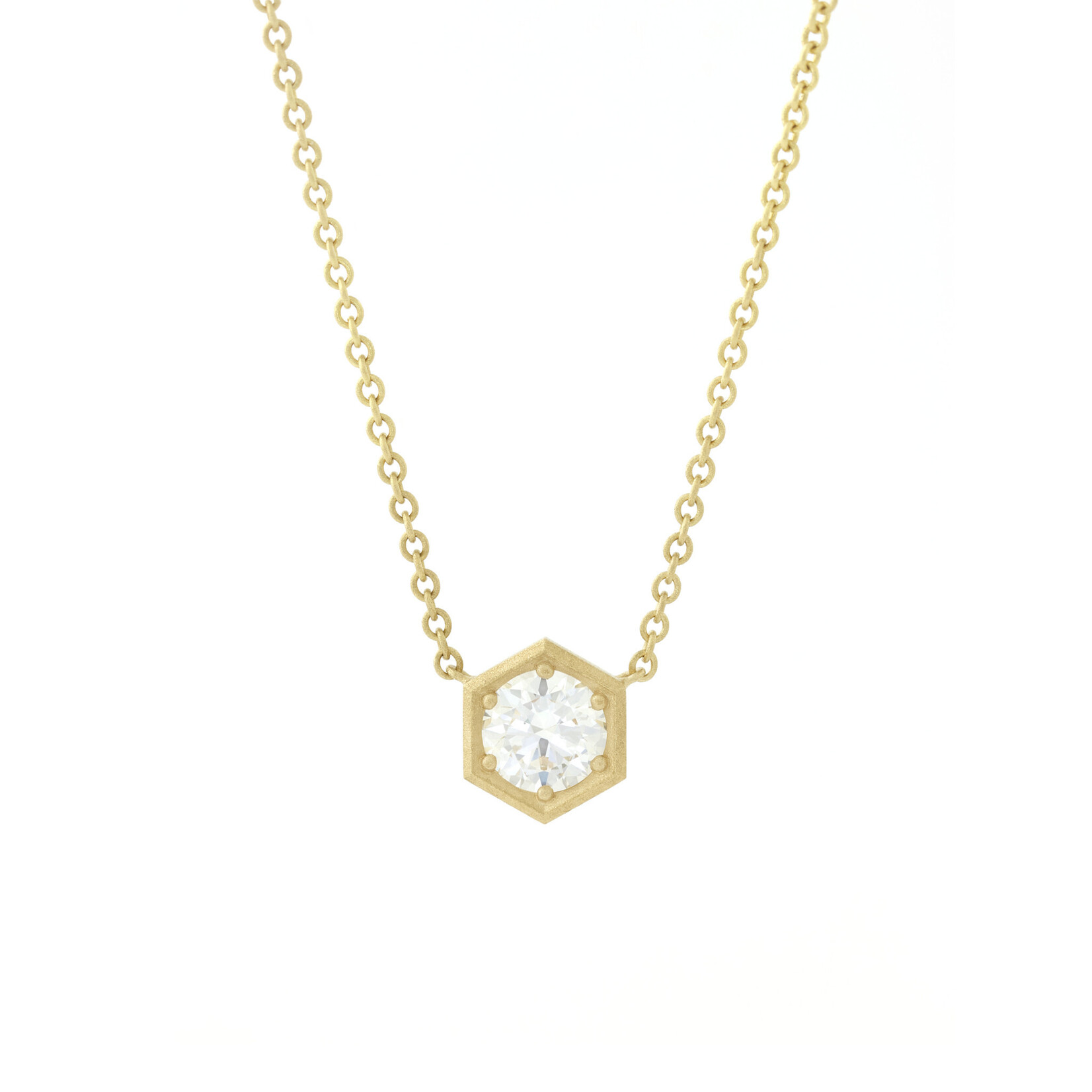 Baxter Moerman Hex Solitaire Necklace with 3/4ct Diamond