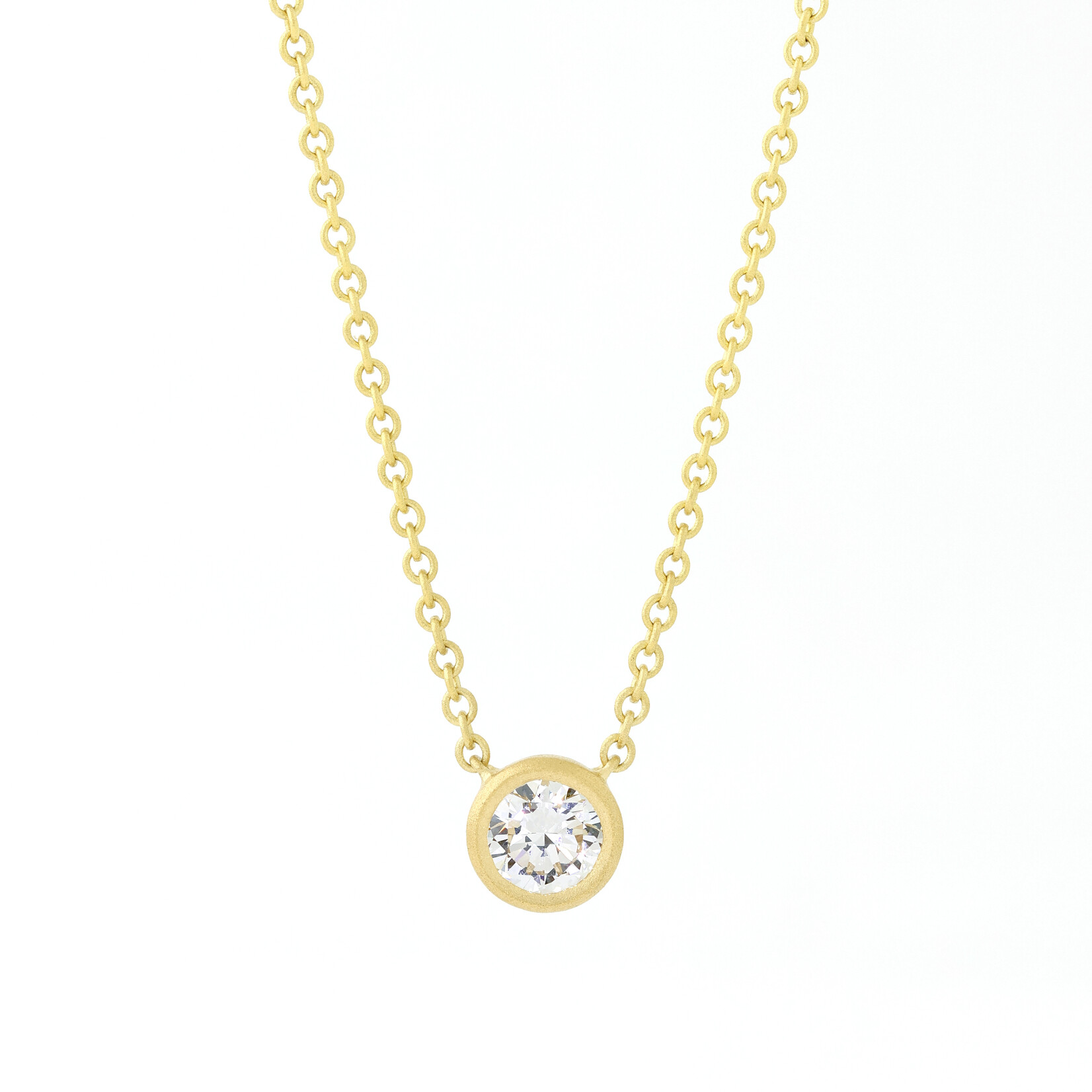 Baxter Moerman 18K Bezel-Set Diamond Solitaire Necklace 3/4ct