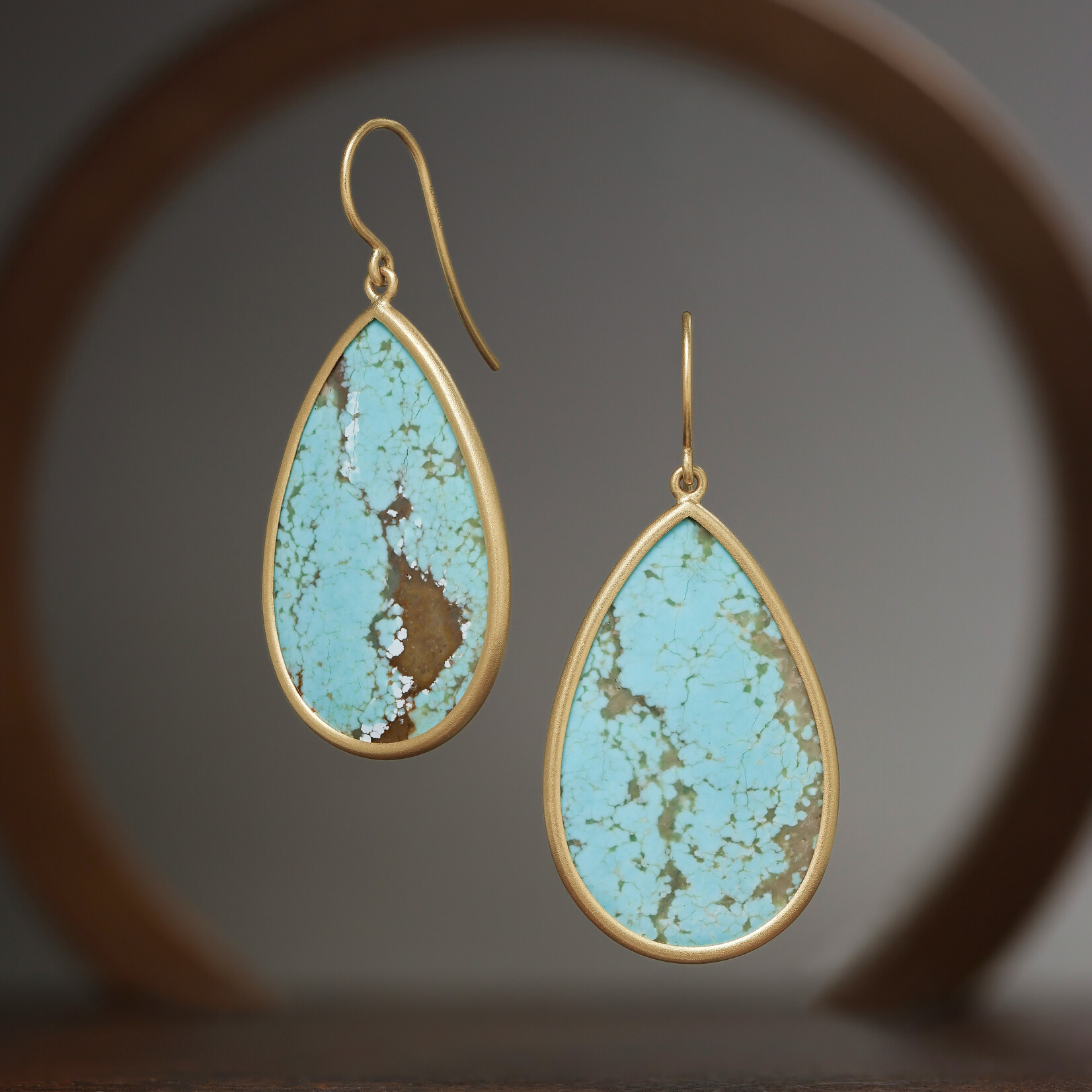 Baxter Moerman Number 8 Mine Pale Blue Turquoise Drop Earrings