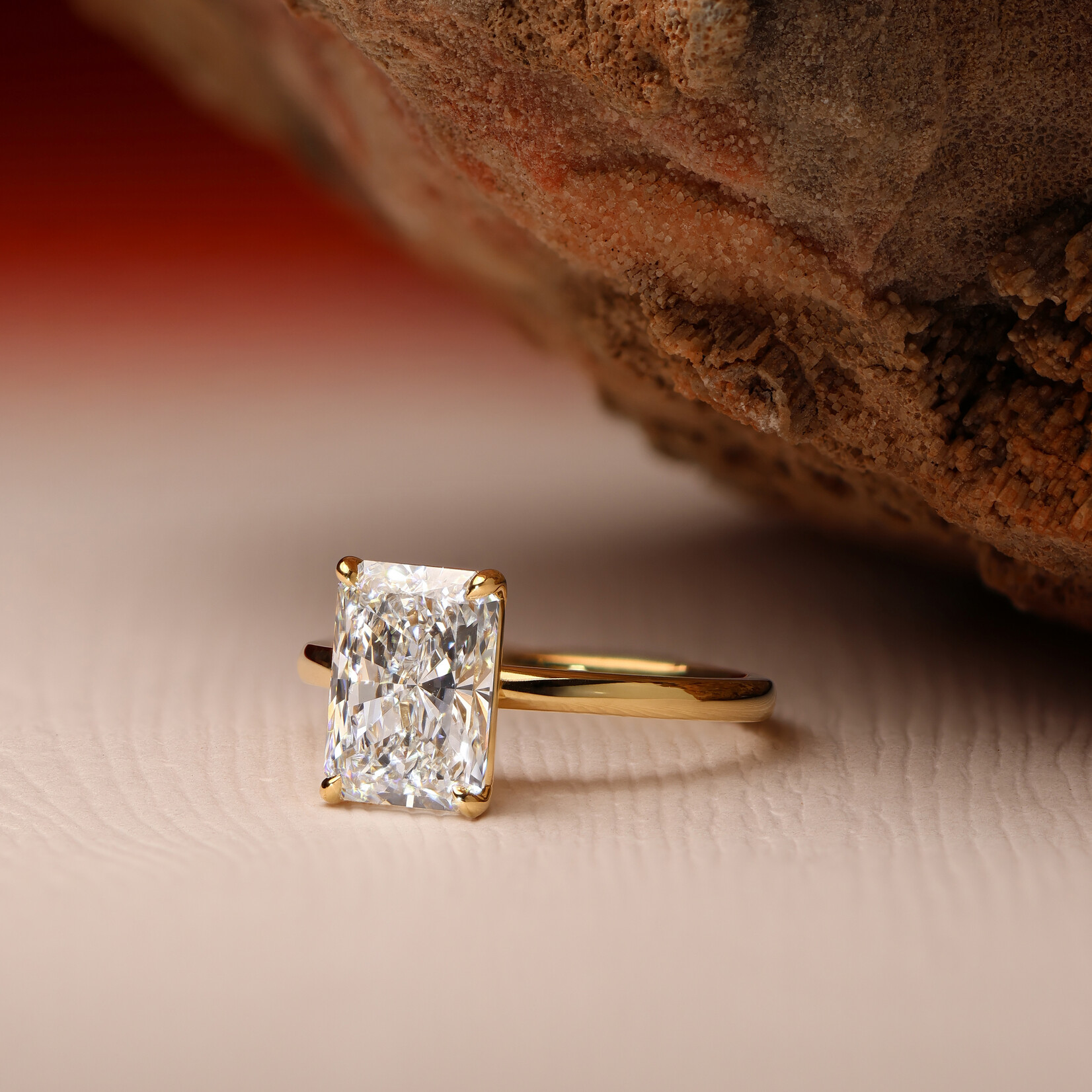 Baxter Moerman Chelsea Ring  with a Lab Grown Radiant Diamond