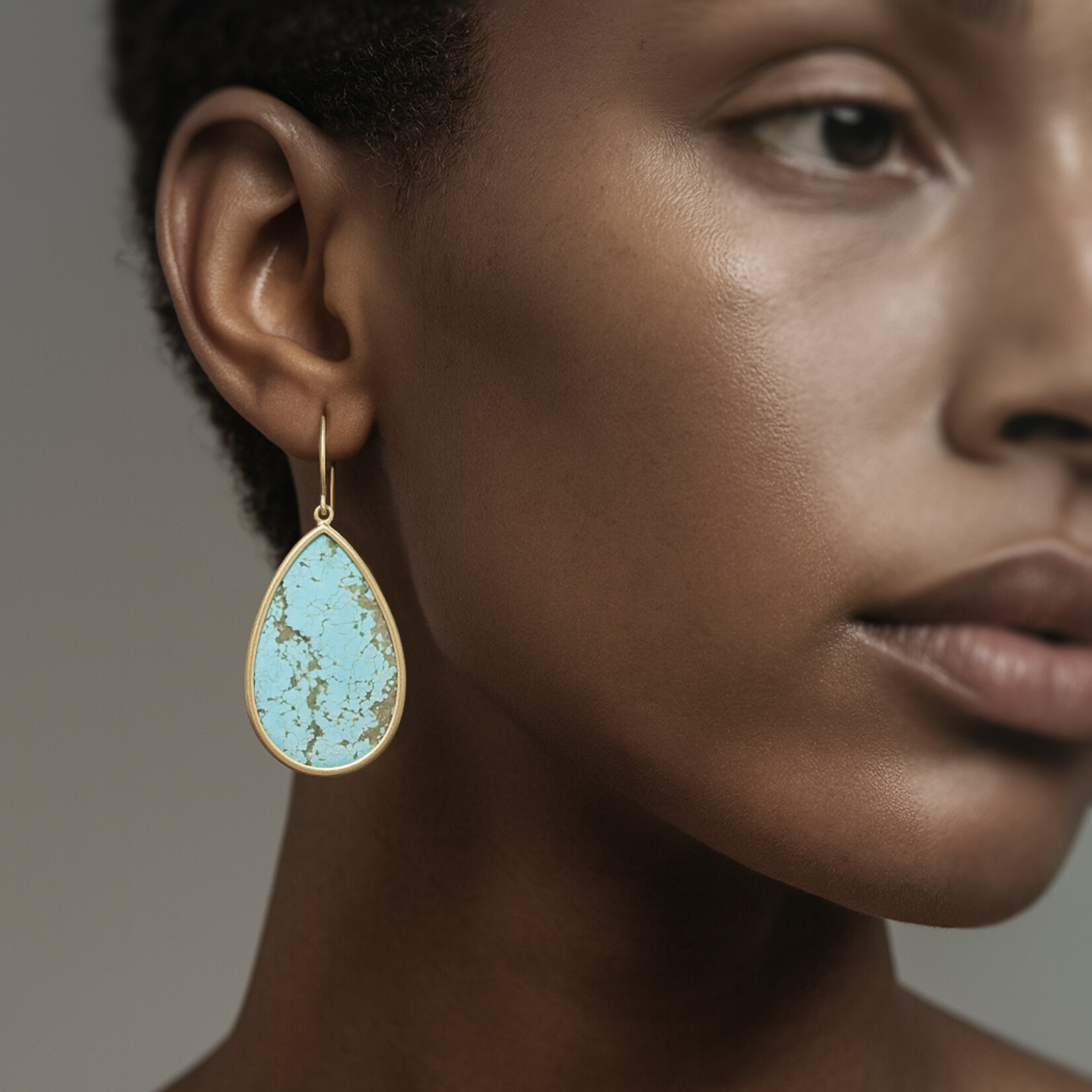 Baxter Moerman Number 8 Mine Pale Blue Turquoise Drop Earrings