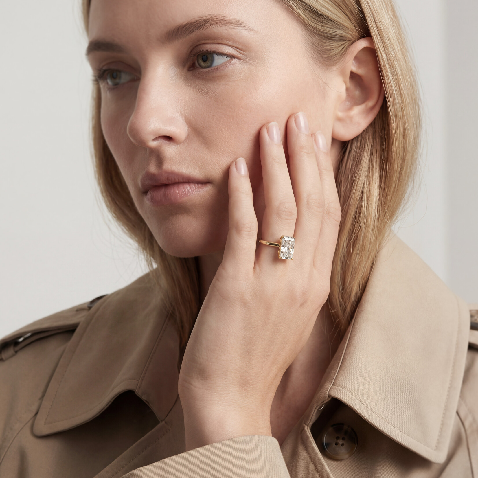 Baxter Moerman Chelsea Ring  with a Lab Grown Radiant Diamond