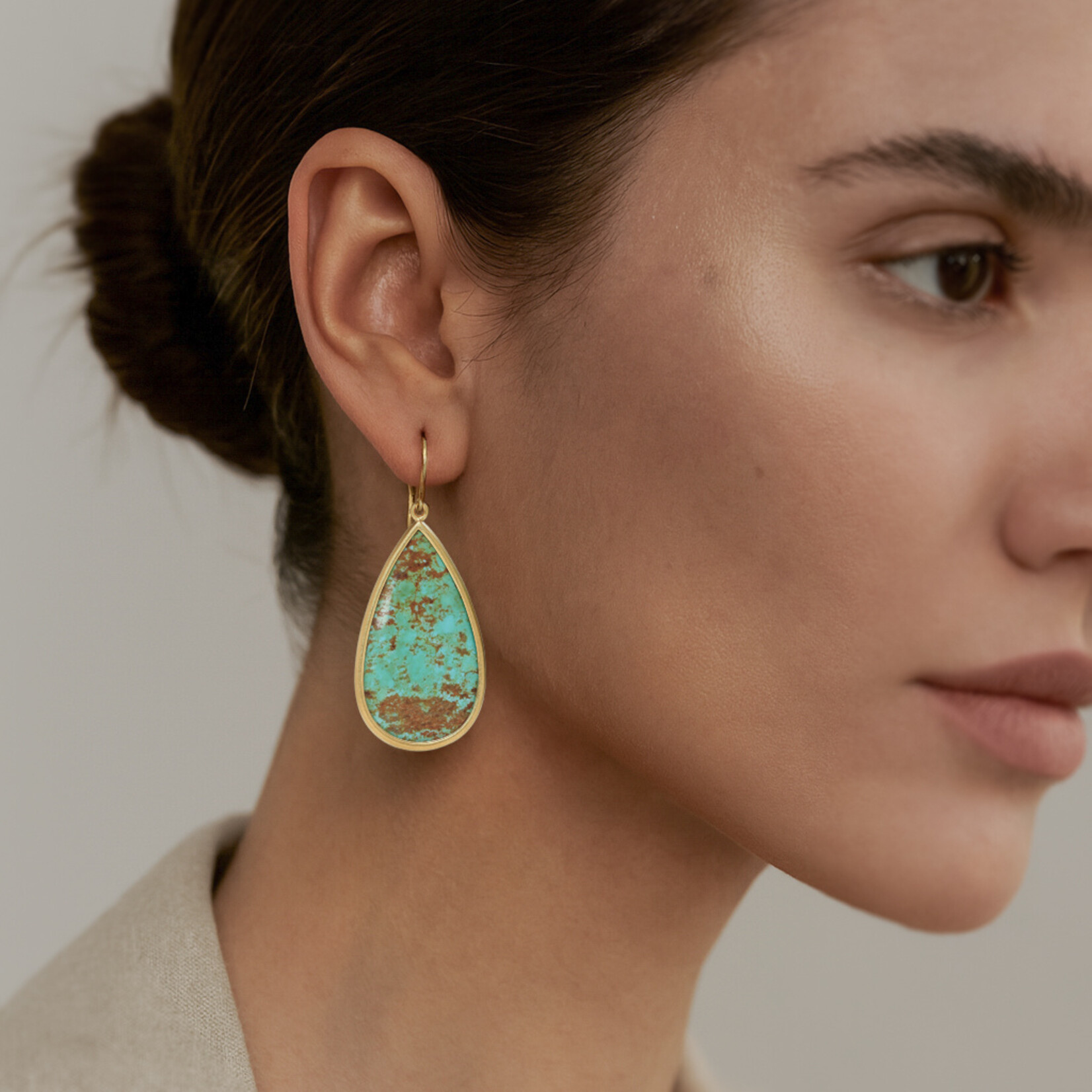 Baxter Moerman Number 8 Mine Turquoise Drop Earrings
