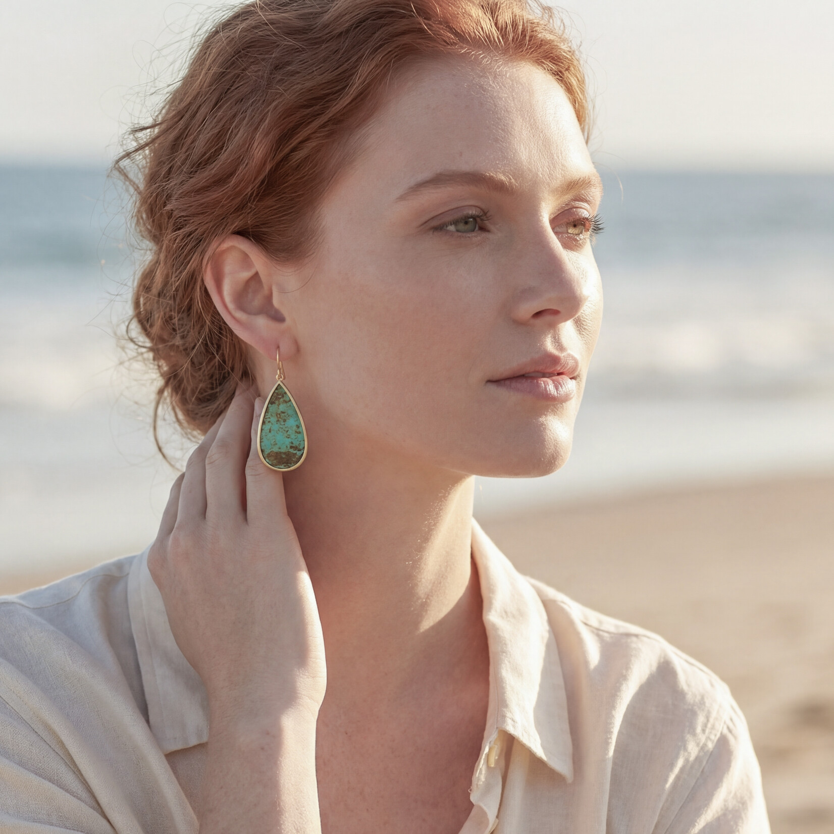 Baxter Moerman Number 8 Mine Turquoise Drop Earrings