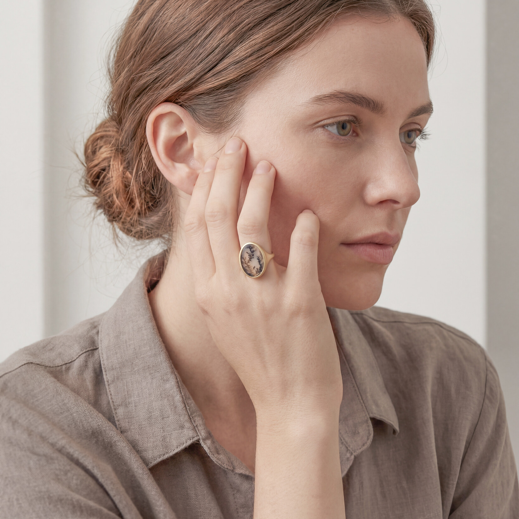 Baxter Moerman Kira Ring with Dendritic Agate