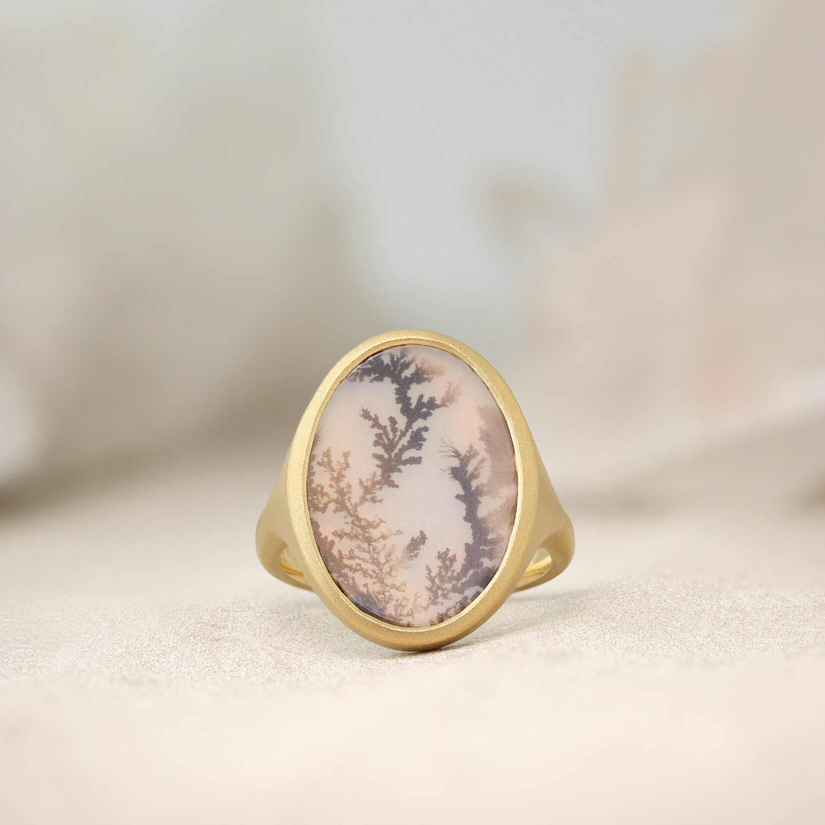 Baxter Moerman Kira Oval Dendritic Agate Ring