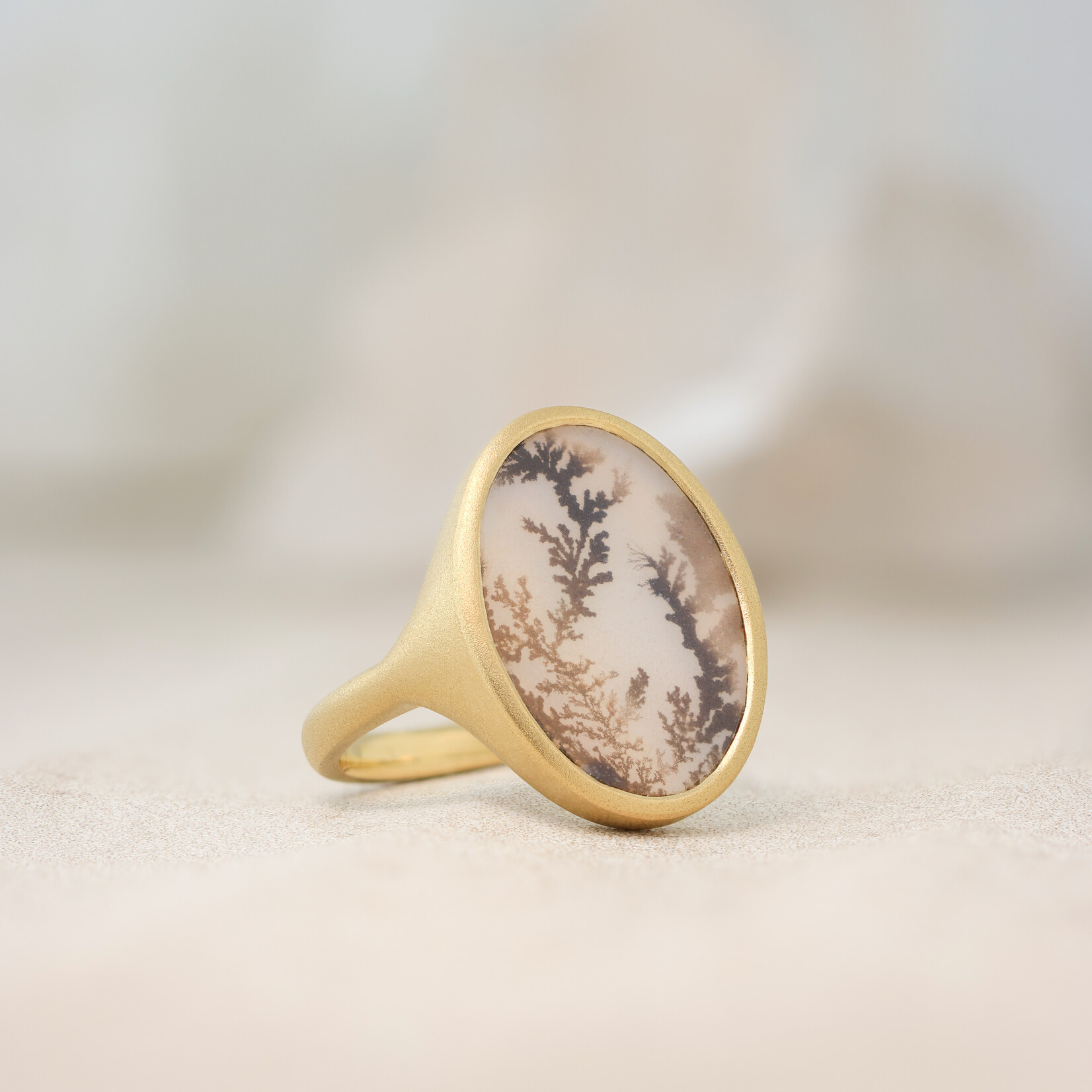 Baxter Moerman Kira Oval Dendritic Agate Ring