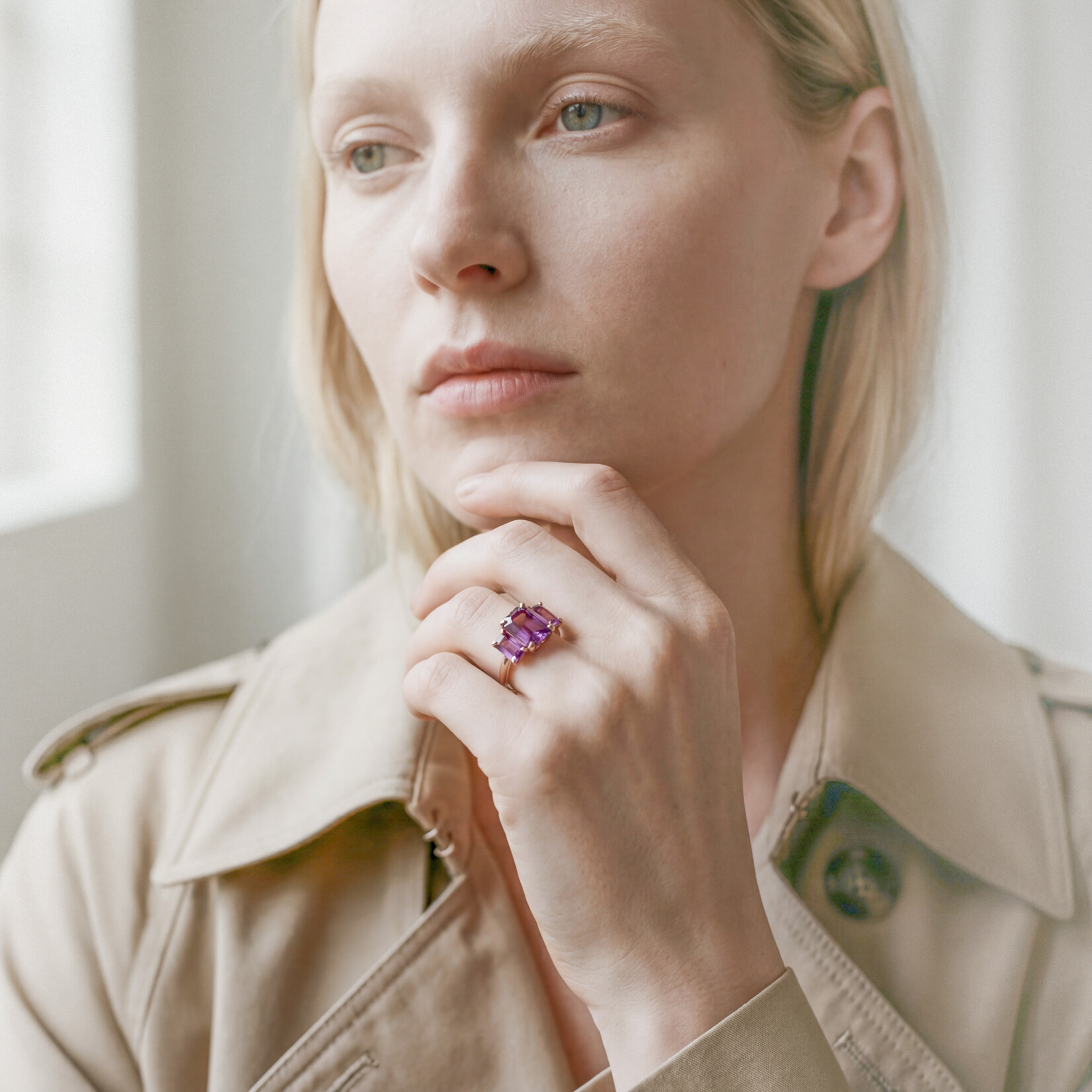 Baxter Moerman Penelope Ring with Purple Garnet