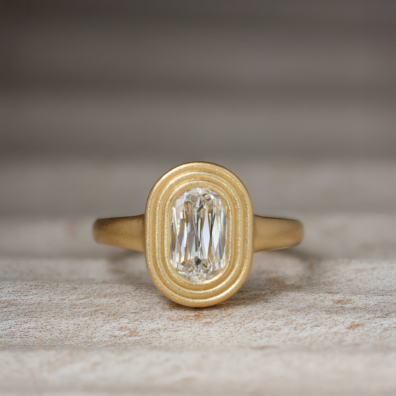 Baxter Moerman Ripple Ring with Scissor Cut Diamond