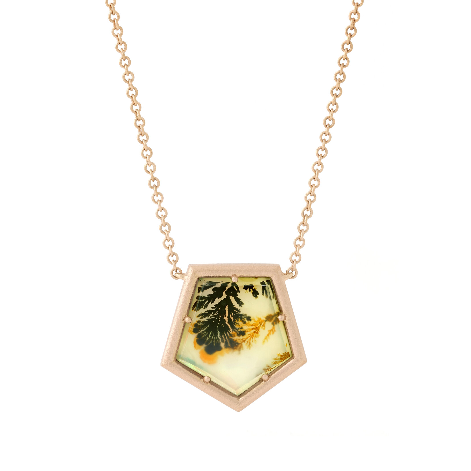 Baxter Moerman Pentagon Dendritic Agate Necklace