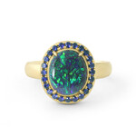 Baxter Moerman Alexis Ring with Black Opal and Sapphires