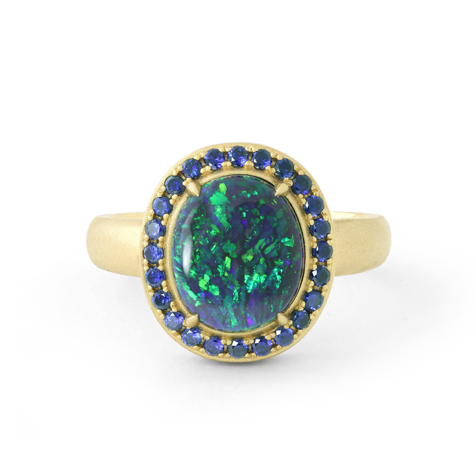 Baxter Moerman Alexis Ring with Black Opal and Sapphires