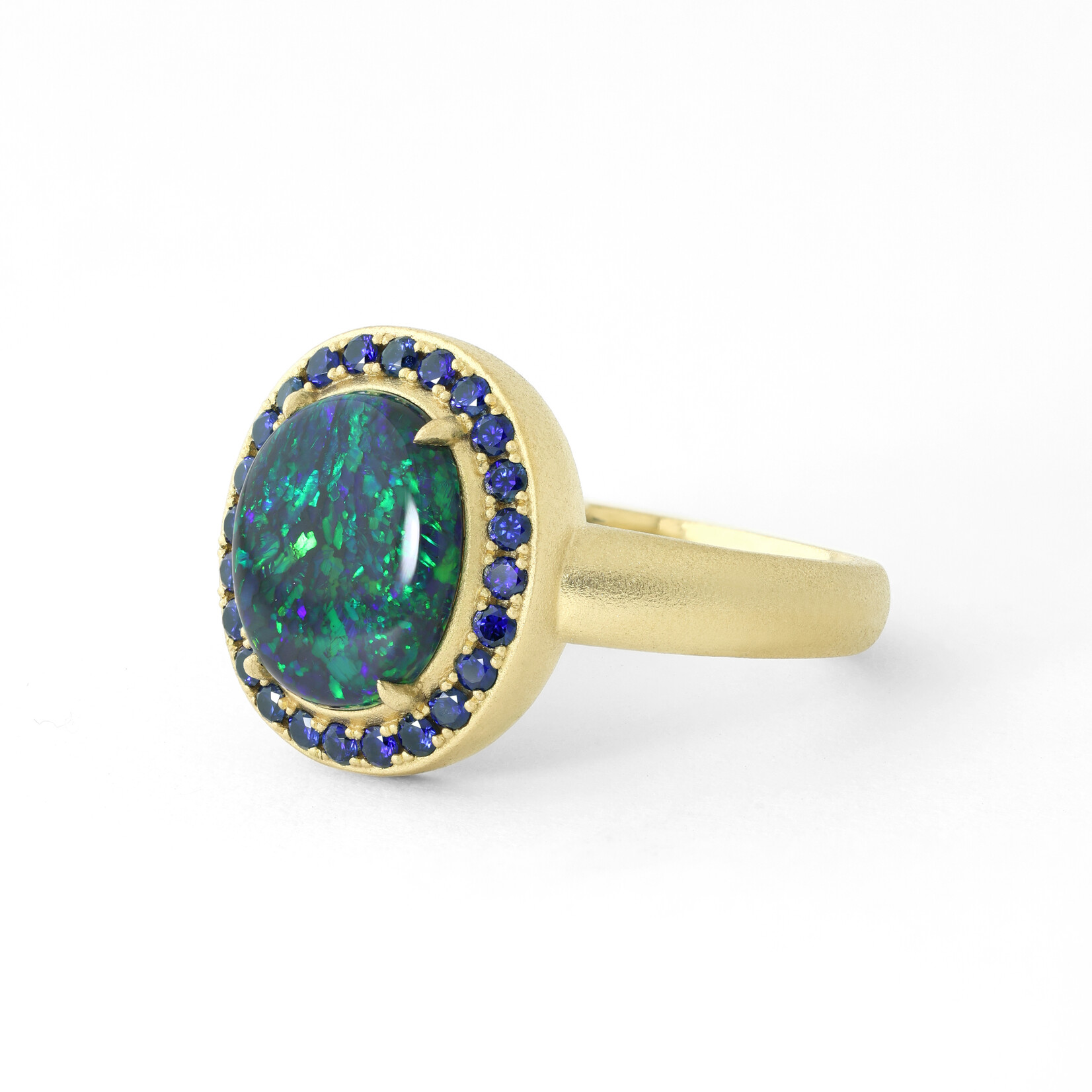 Baxter Moerman Alexis Ring with Black Opal and Sapphires