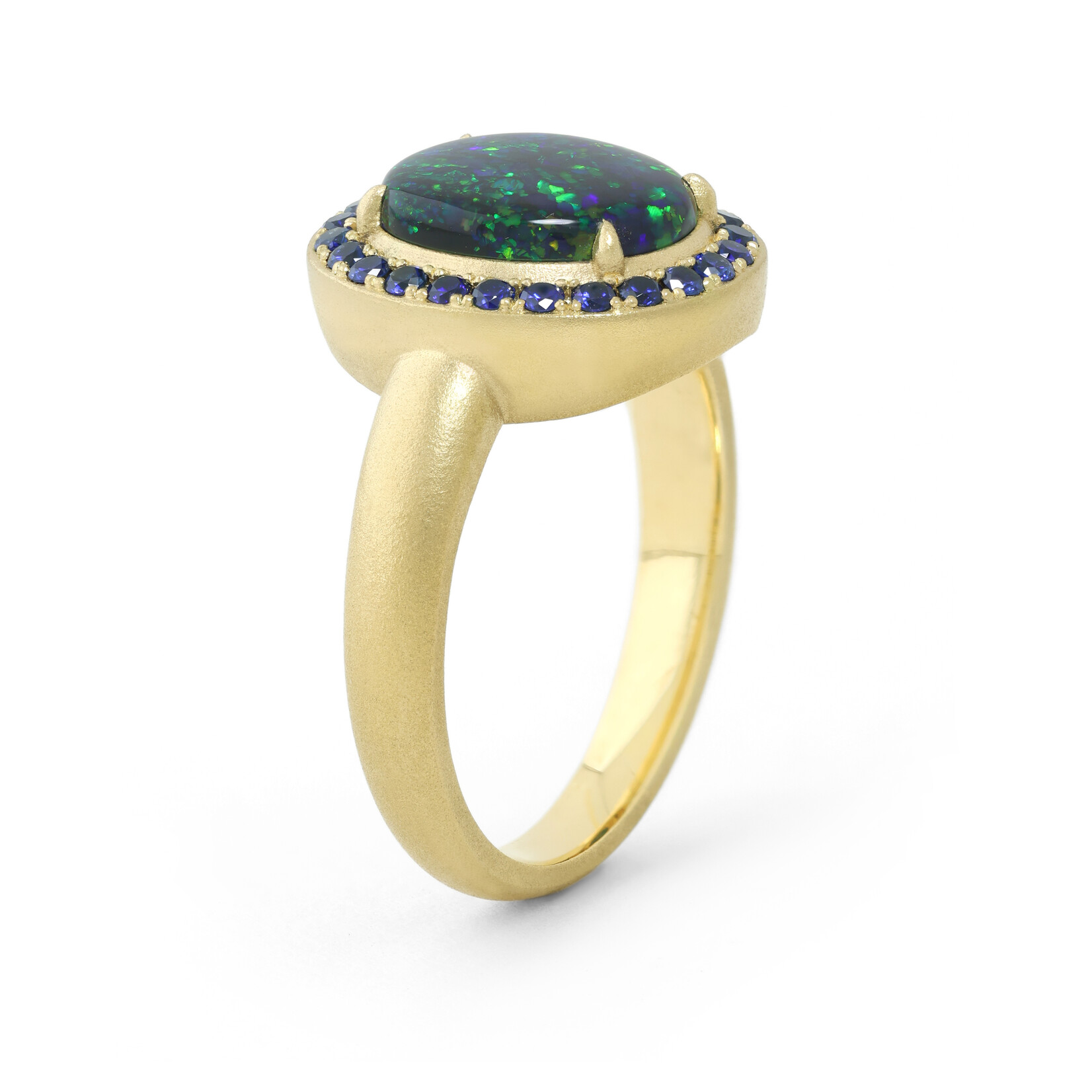 Baxter Moerman Alexis Ring with Black Opal and Sapphires