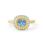 Baxter Moerman Halo Ring with Montana Sapphire