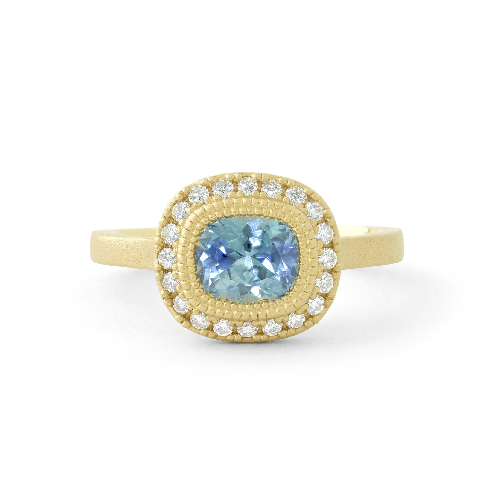 Baxter Moerman Halo Ring with Montana Sapphire