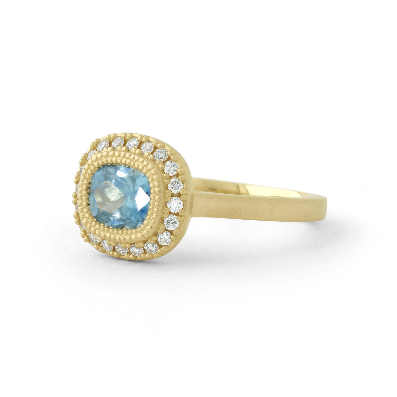 Baxter Moerman Halo Ring with Montana Sapphire