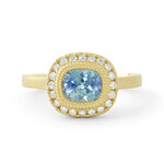 Baxter Moerman Halo Ring with Montana Sapphire