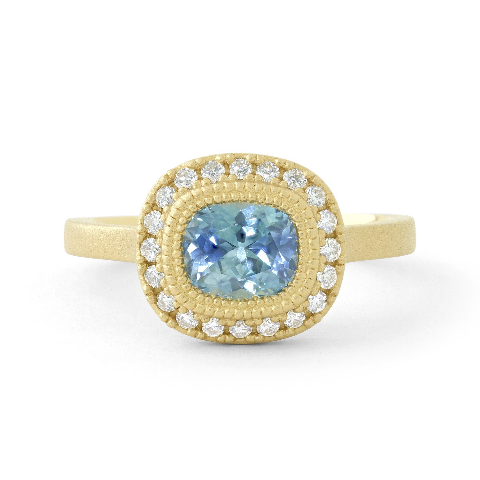 Baxter Moerman Halo Ring with Montana Sapphire