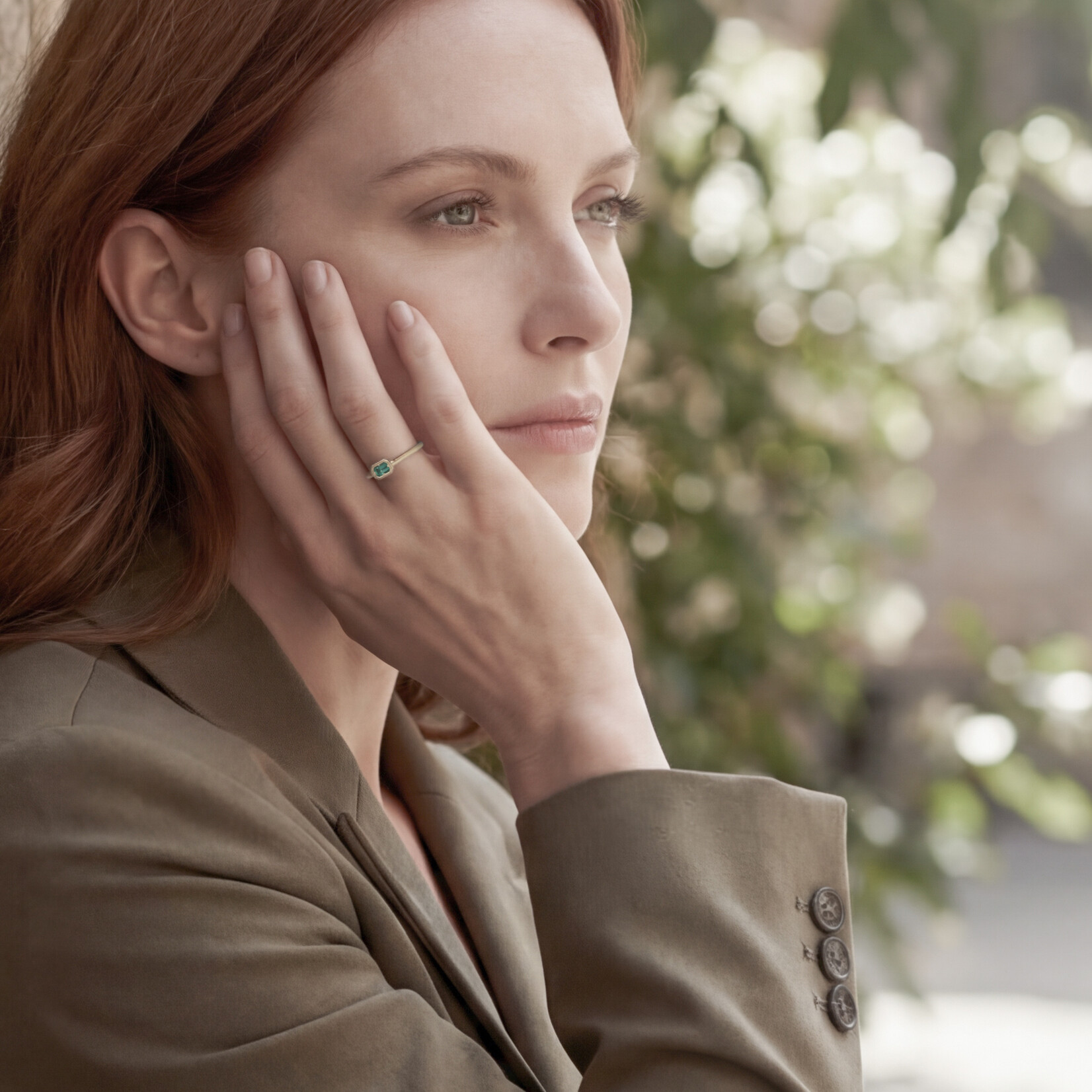 Baxter Moerman Anika Ring with Emerald