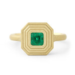 Baxter Moerman Ripple Ring with Emerald
