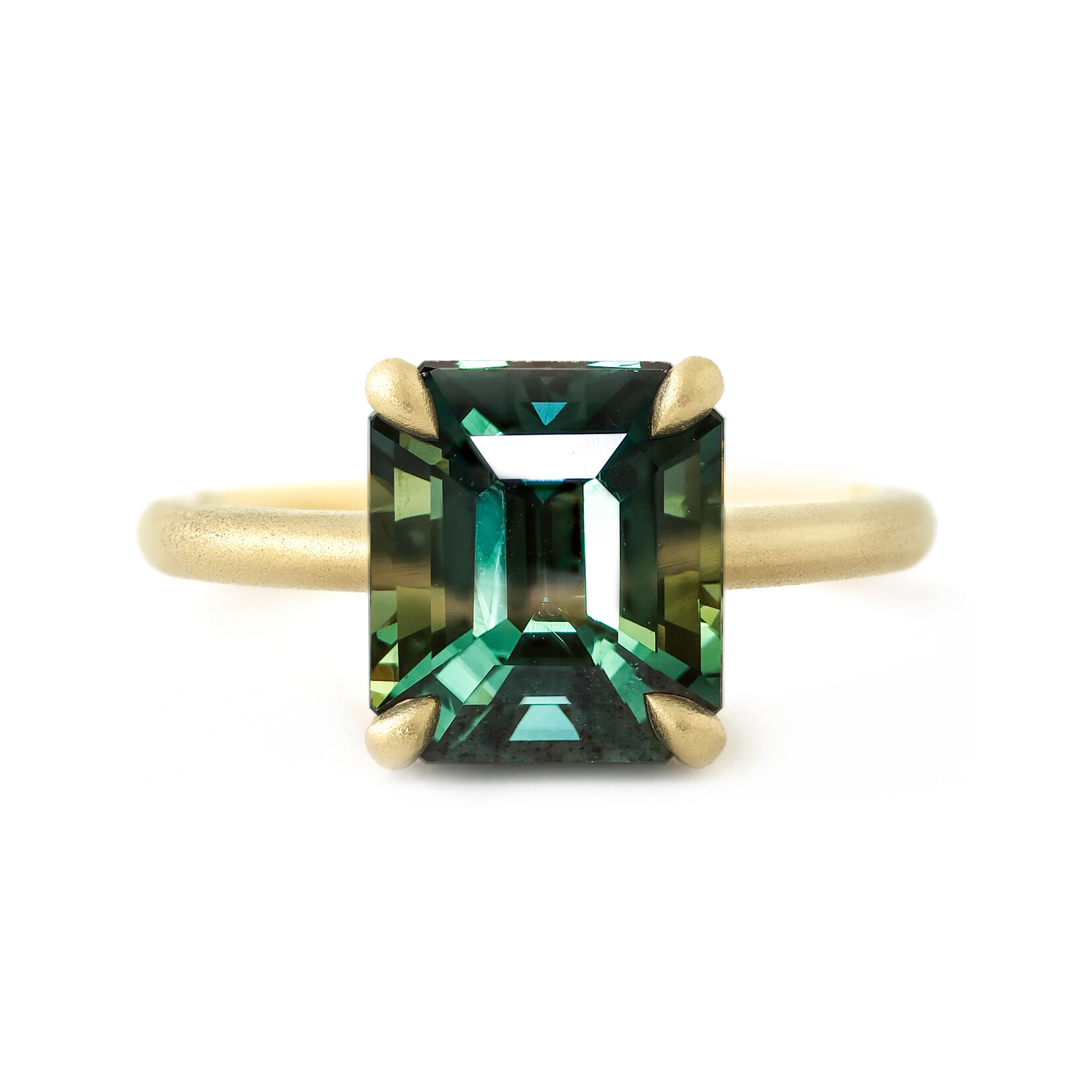 Baxter Moerman Aiko Ring with Teal Sapphire and Hidden Halo