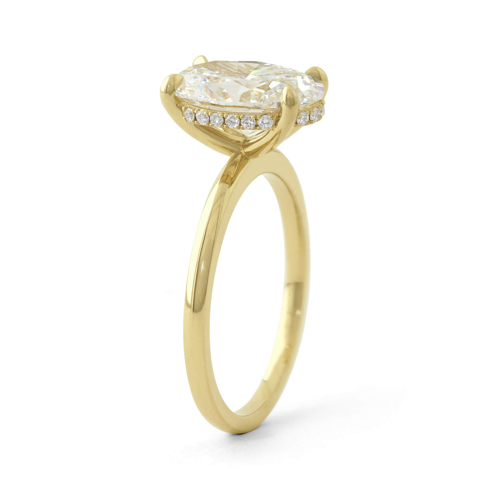 Baxter Moerman Chelsea Ring with Oval Lab Diamond and Hidden Halo