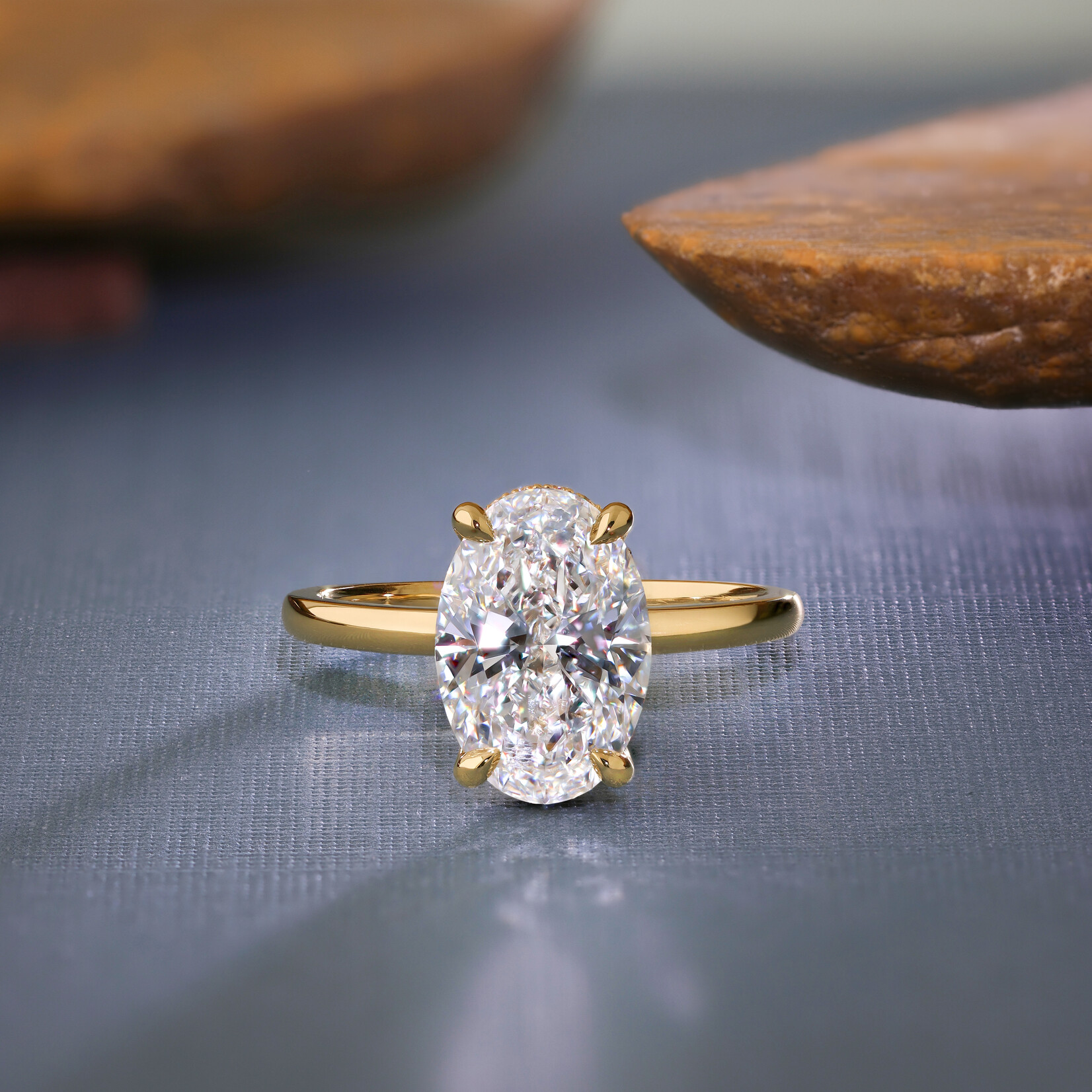 Baxter Moerman Chelsea Ring with Oval Lab Diamond and Hidden Halo