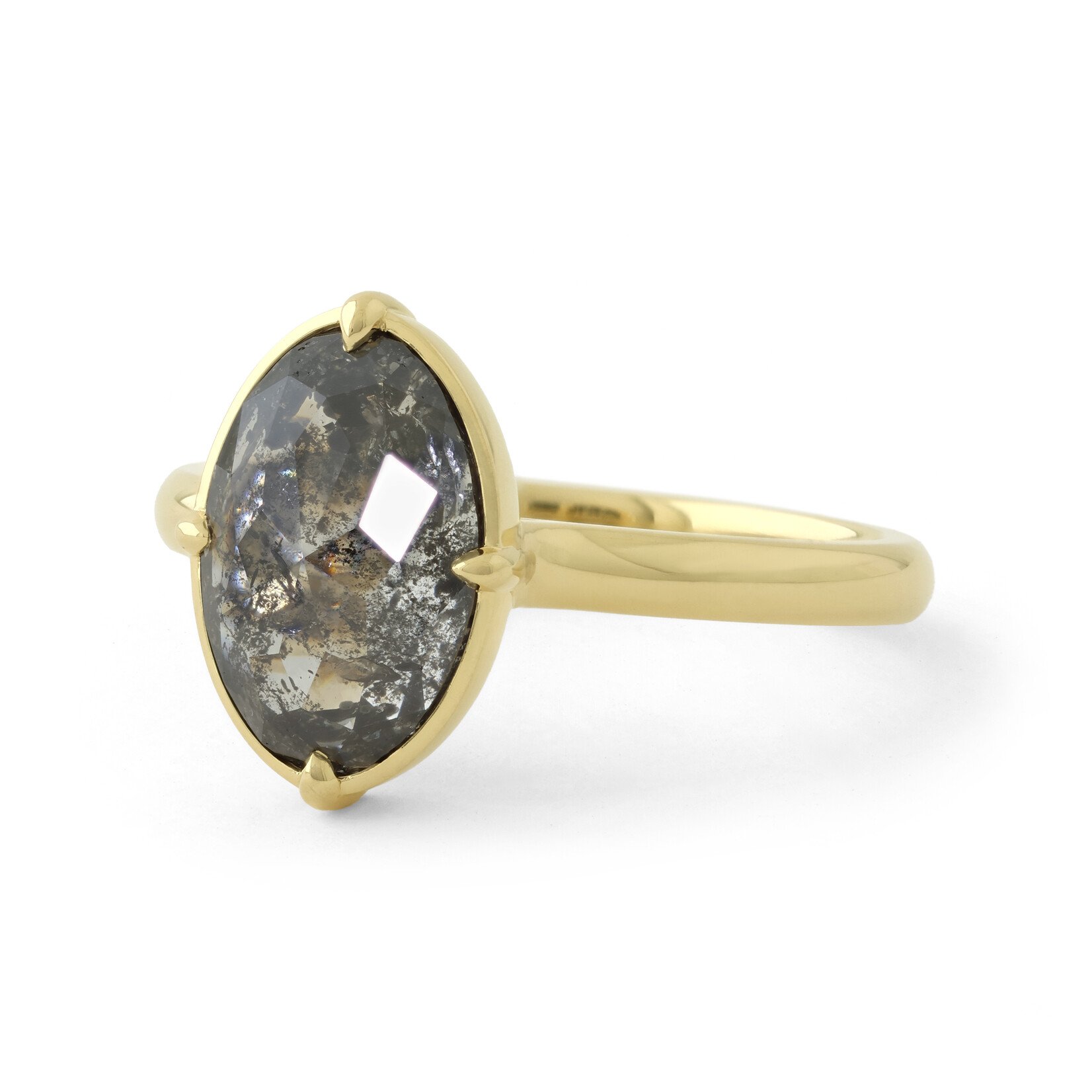 Baxter Moerman Quinn Ring with Salt & Pepper Rose Cut Diamond