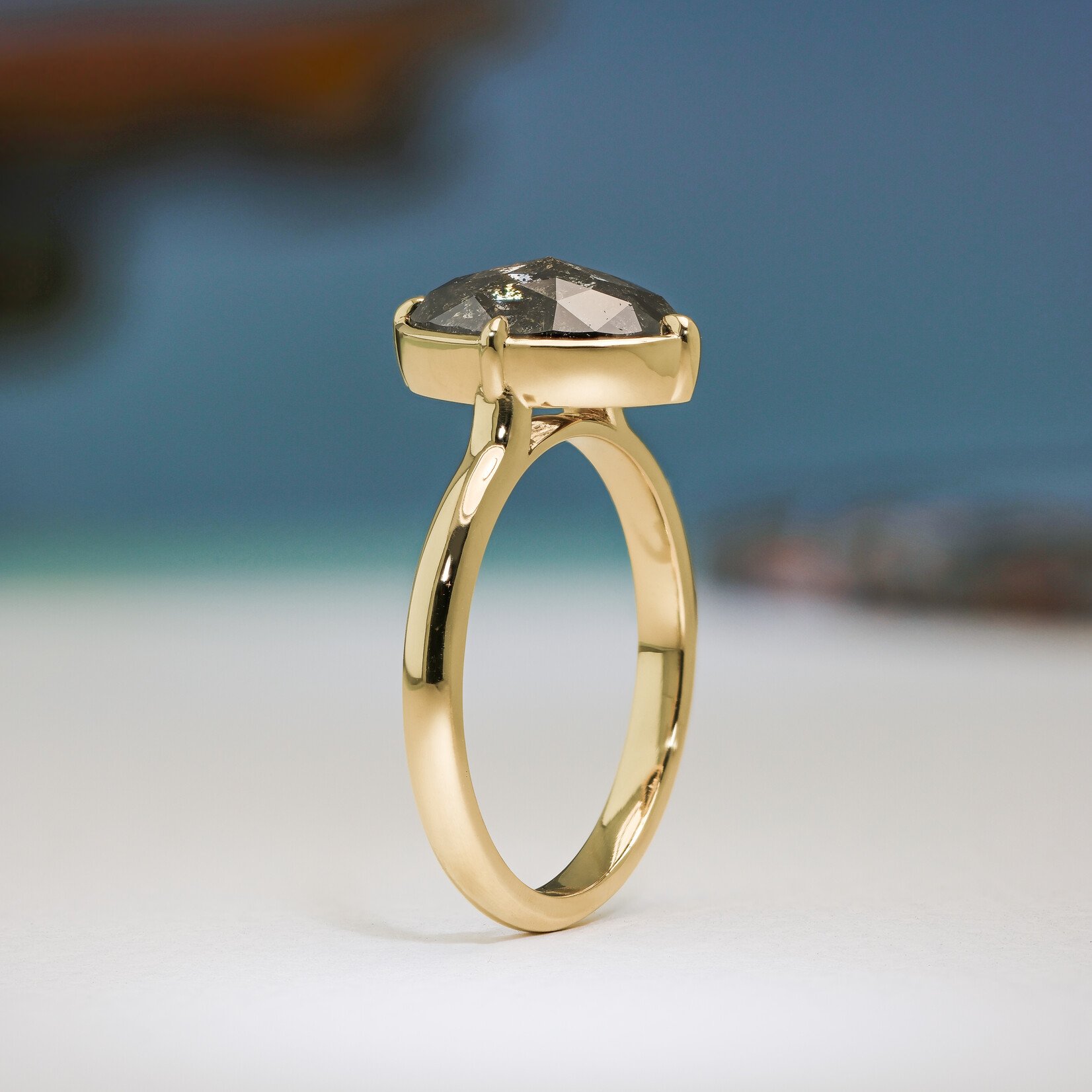 Baxter Moerman Quinn Ring with Salt & Pepper Rose Cut Diamond