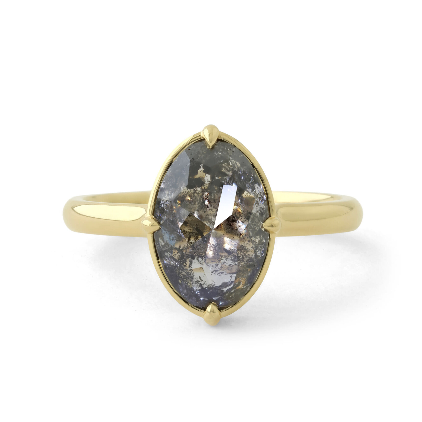 Baxter Moerman Quinn Ring with Salt & Pepper Rose Cut Diamond