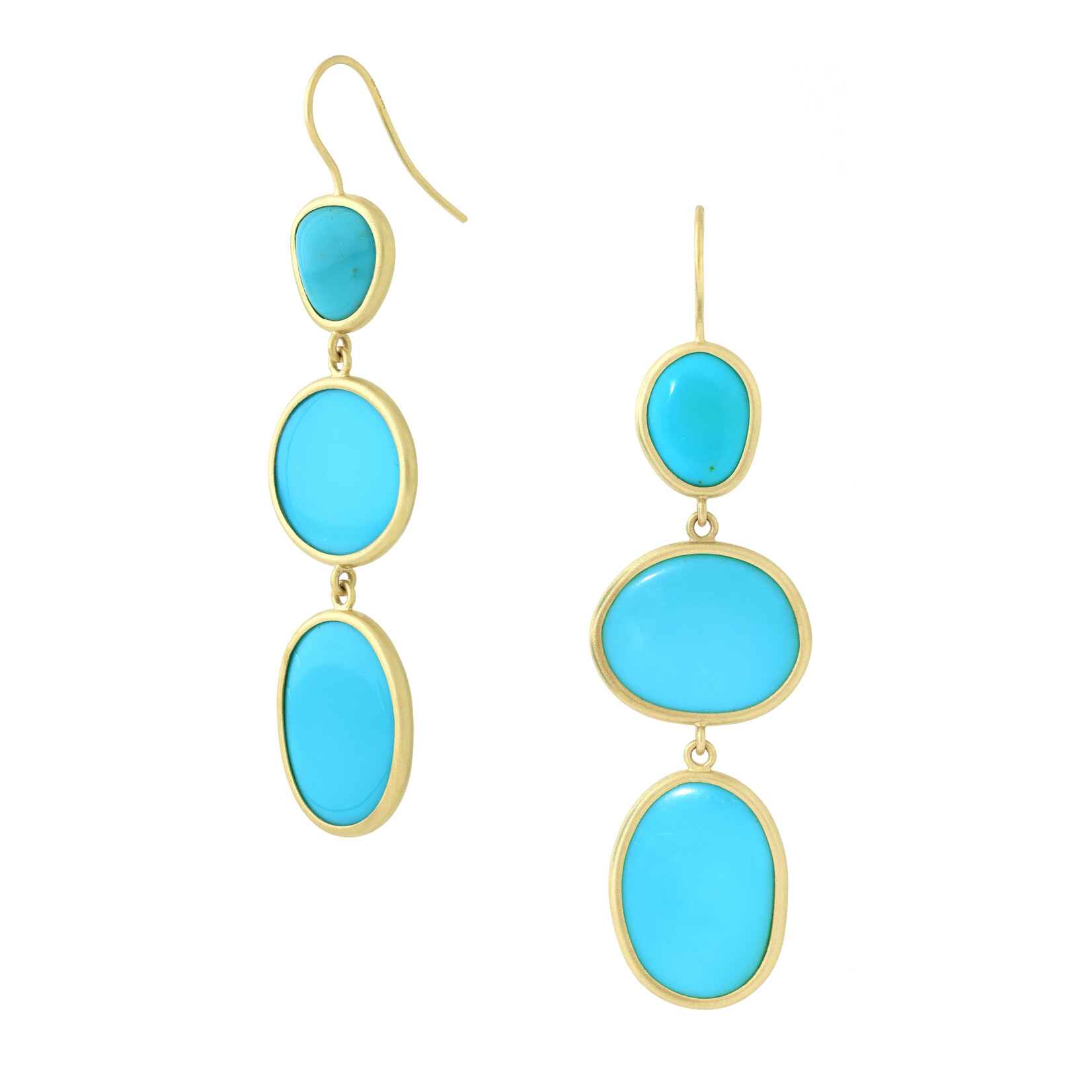 Baxter Moerman Sleeping Beauty Turquoise  3 Stone Drop Earrings
