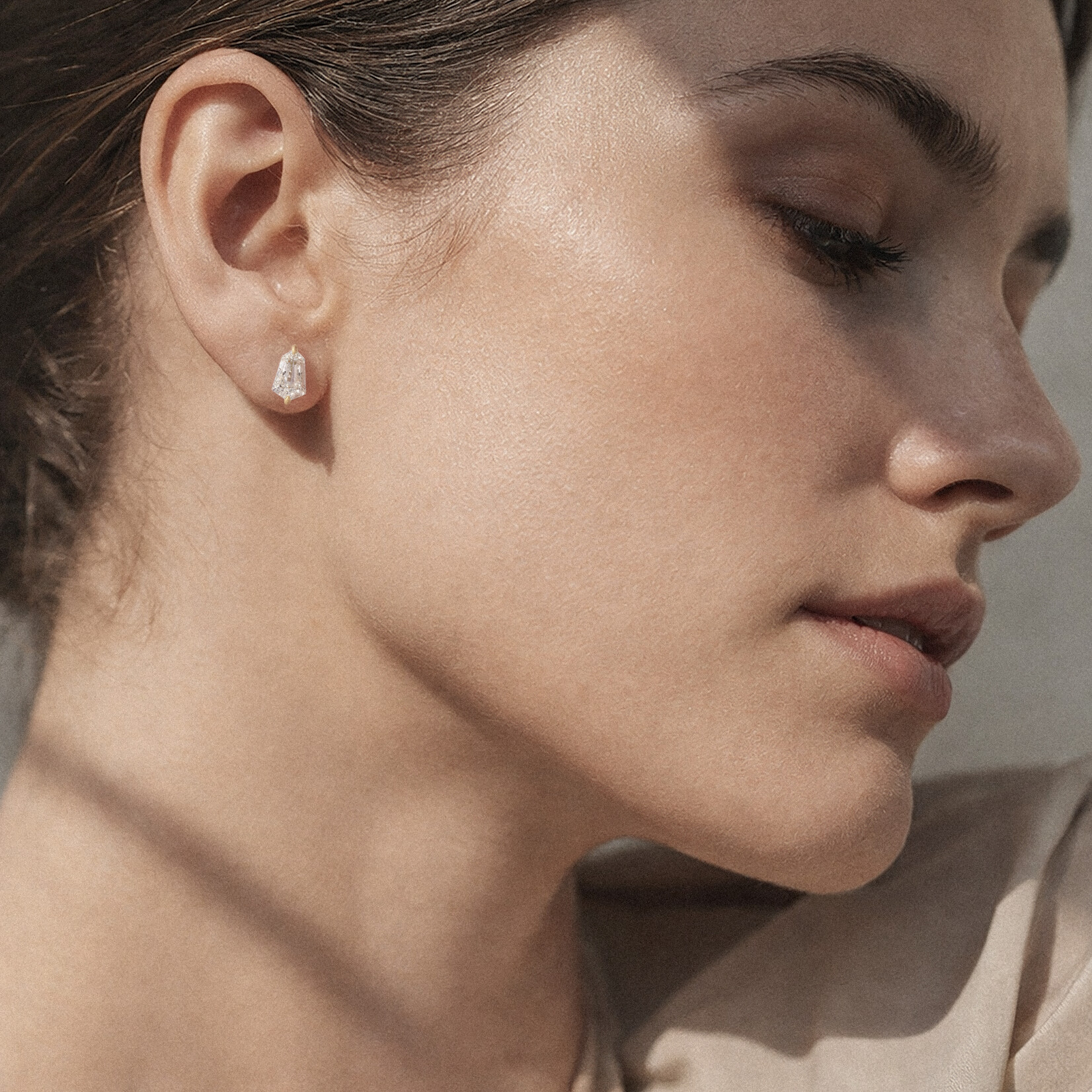 Kite Cut Diamond Stud Earrings - 1.03ctw