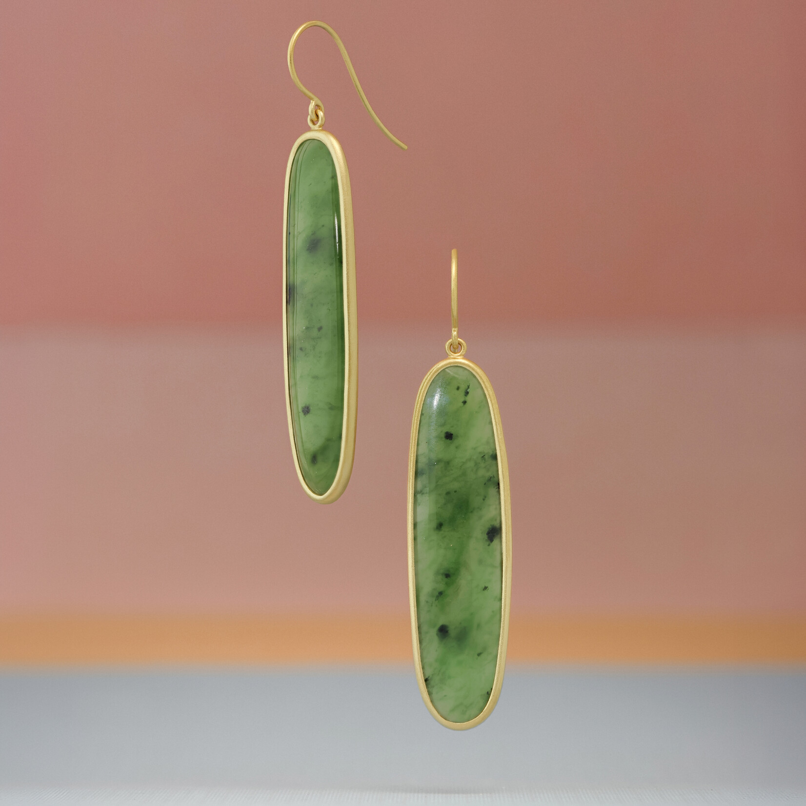 Baxter Moerman Brazilian Green Jade Drop Earrings