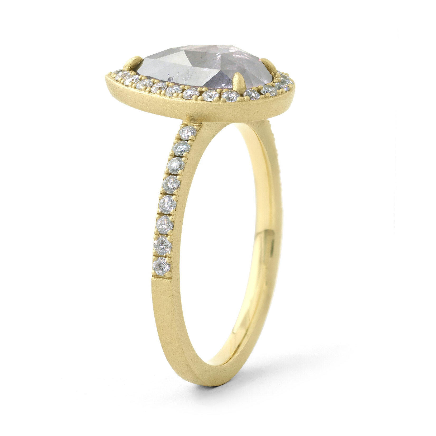 Baxter Moerman Halo Ring with Grey Diamond