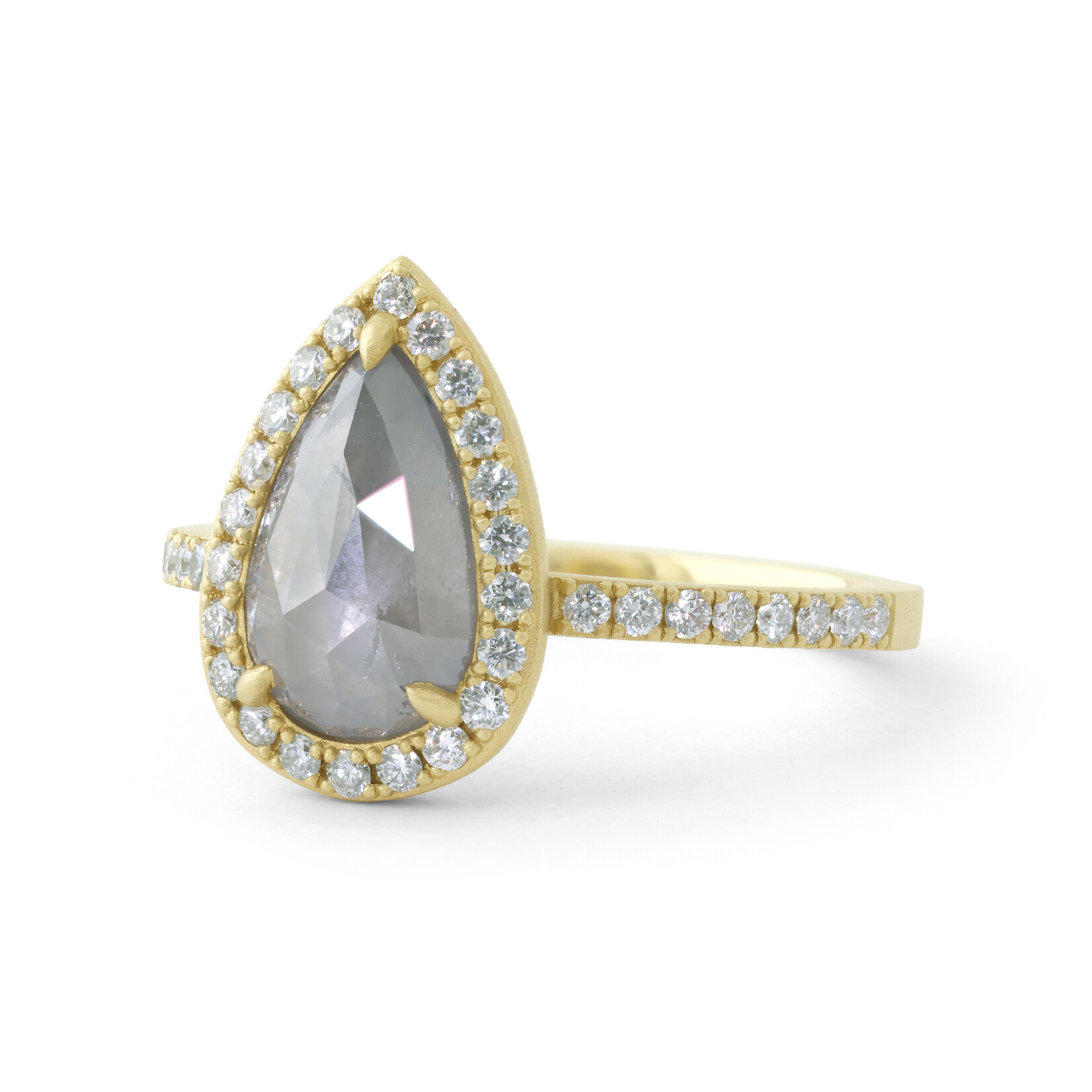 Baxter Moerman Halo Ring with Grey Diamond