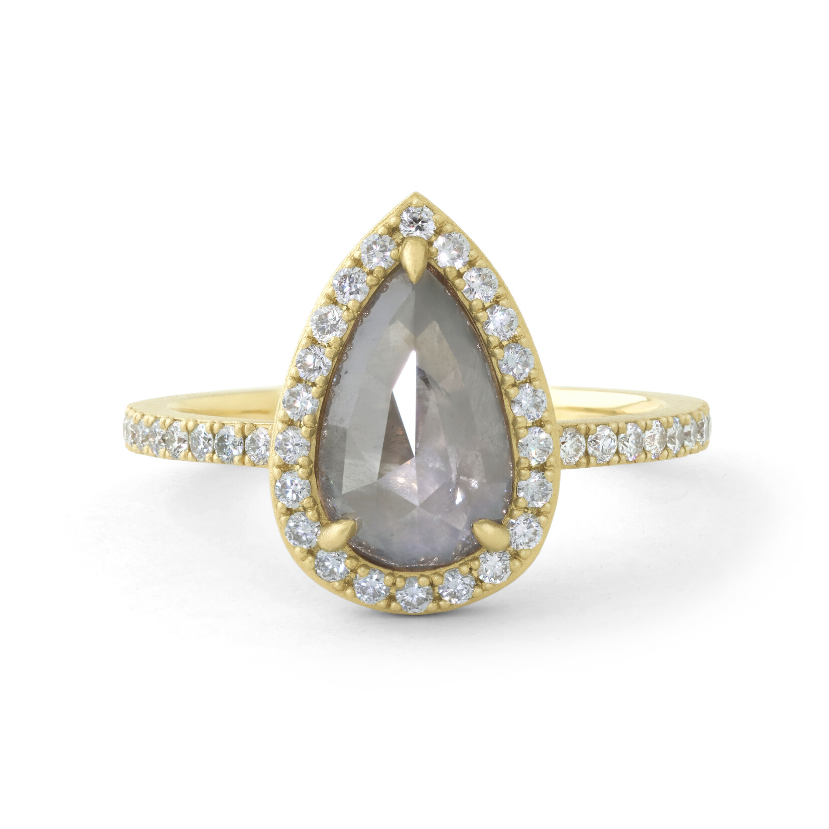 Baxter Moerman Halo Ring with Grey Diamond