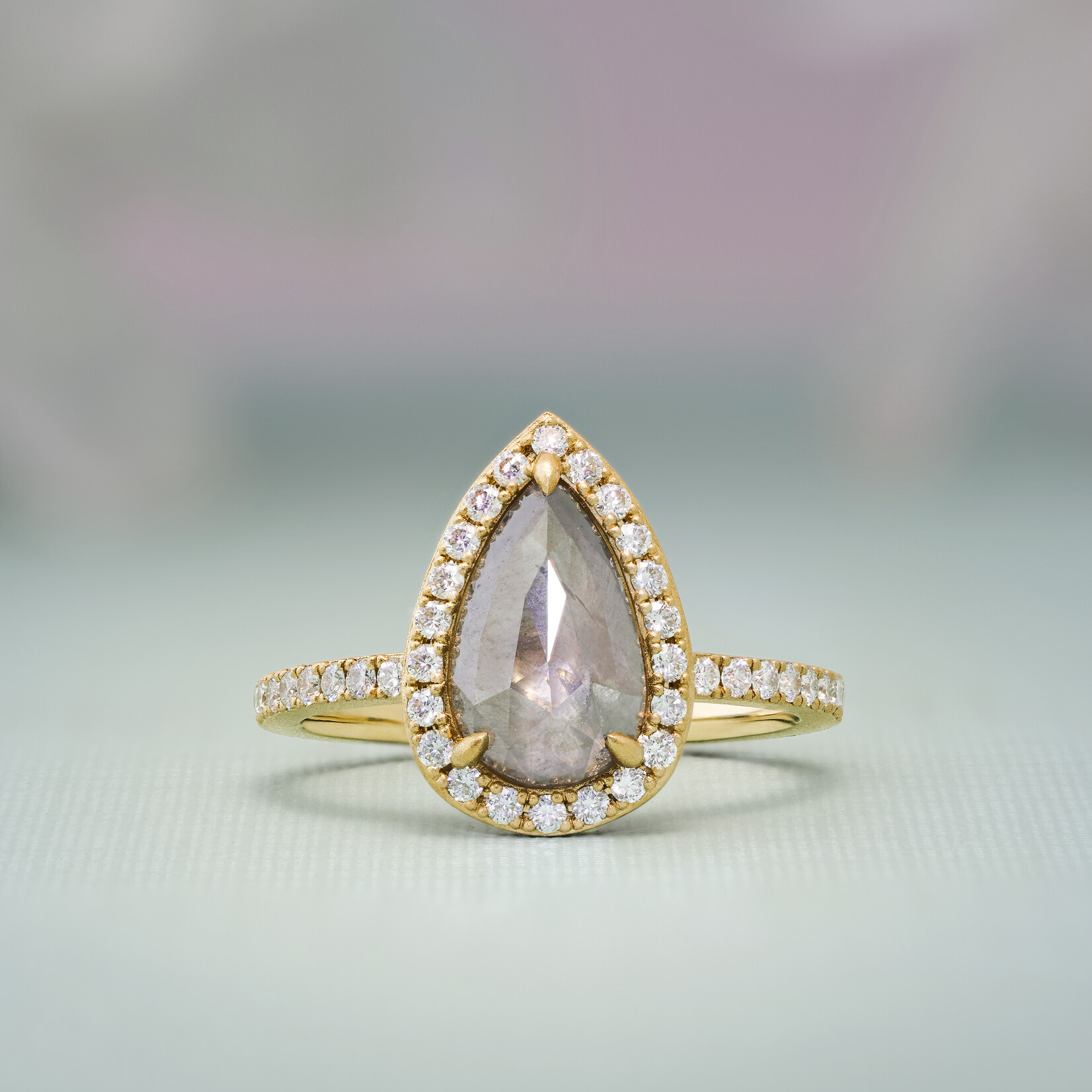 Baxter Moerman Halo Ring with Grey Diamond