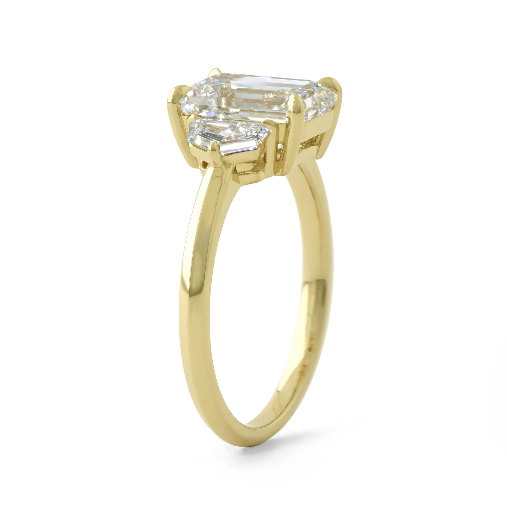 Baxter Moerman Penelope Ring with Emerald Cut Lab Diamond and Cadillac Side Diamonds