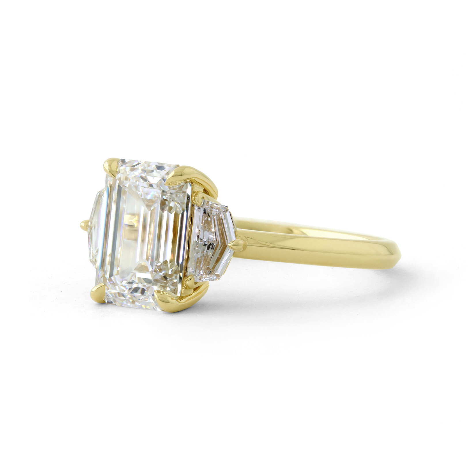 Baxter Moerman Penelope Ring with Emerald Cut Lab Diamond and Cadillac Side Diamonds
