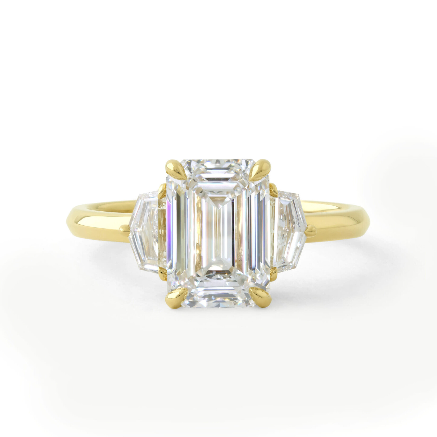 Baxter Moerman Penelope Ring with Emerald Cut Lab Diamond and Cadillac Side Diamonds
