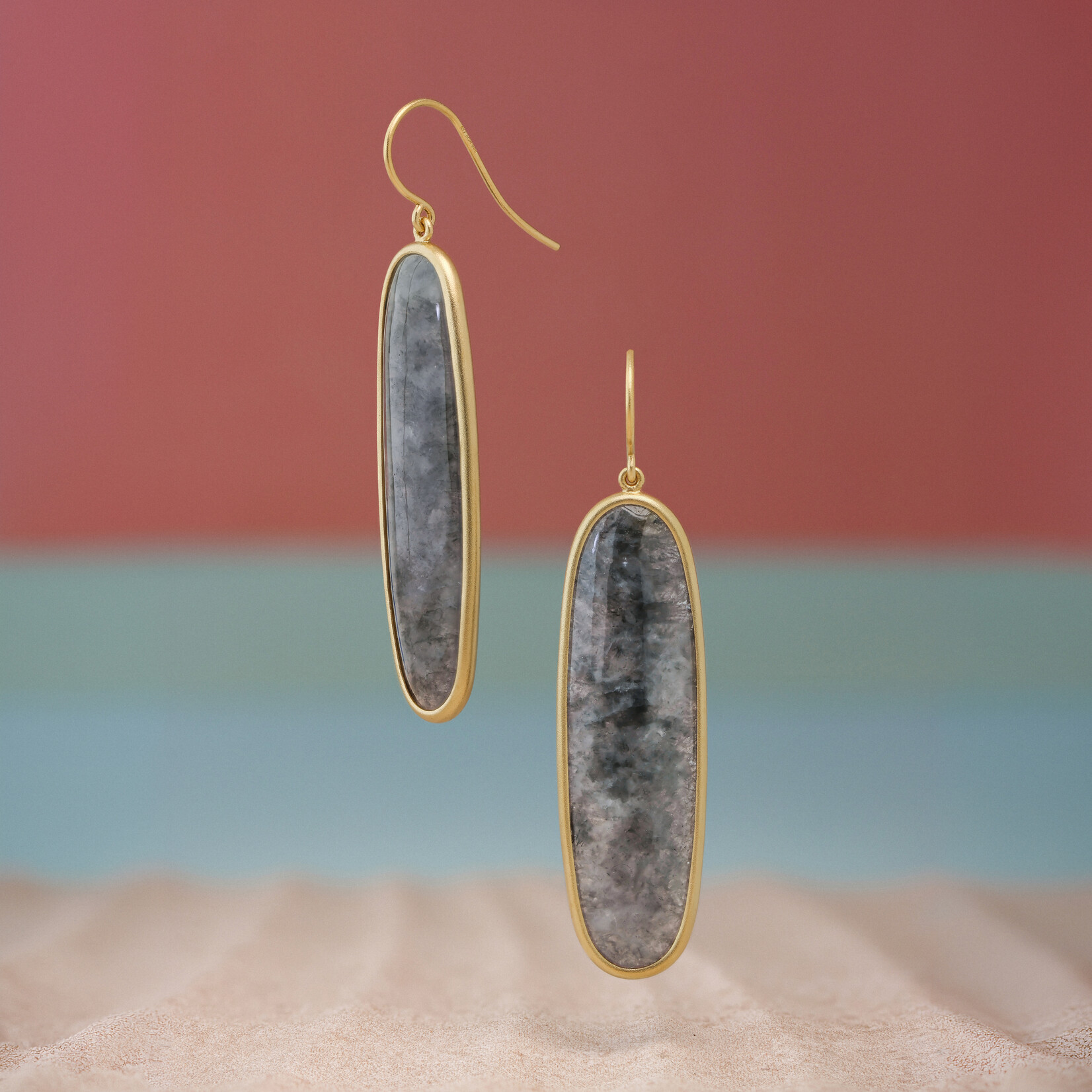 Baxter Moerman Brazilian Grey Jade Drop Earrings