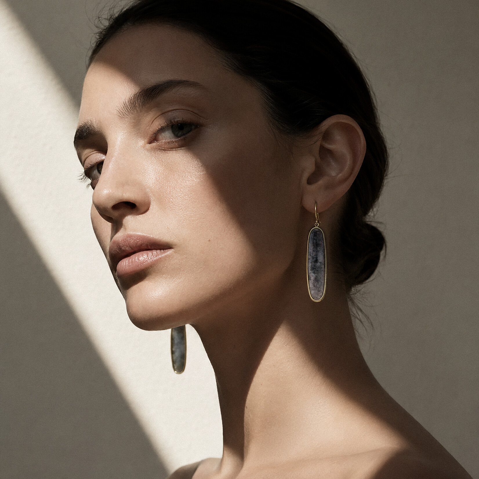 Baxter Moerman Brazilian Grey Jade Drop Earrings
